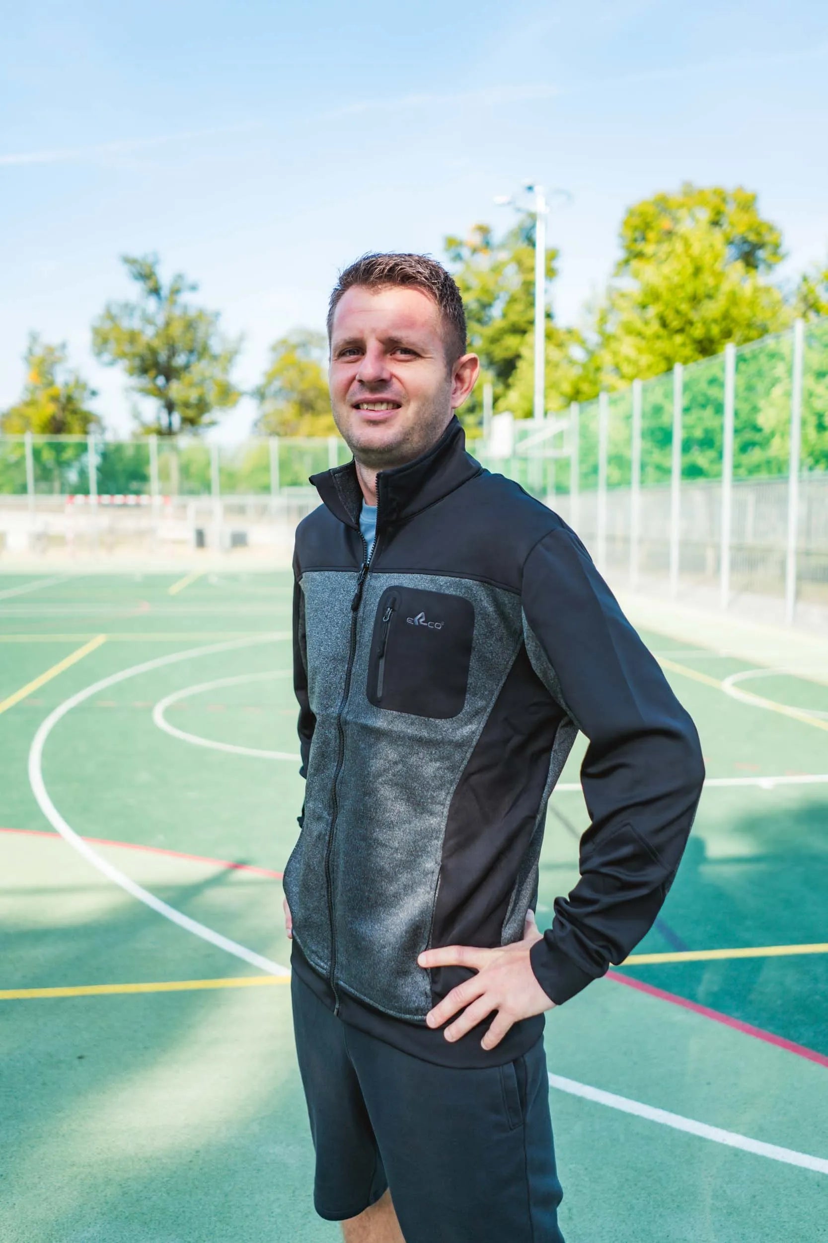 Bluza męska Erco Bork Czarno-szara Melange Czarny