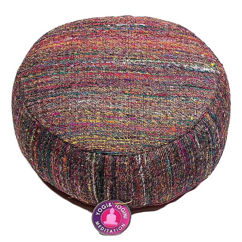 Meditationspude Vintage Silke Flerfarvet - 33x17 Cm