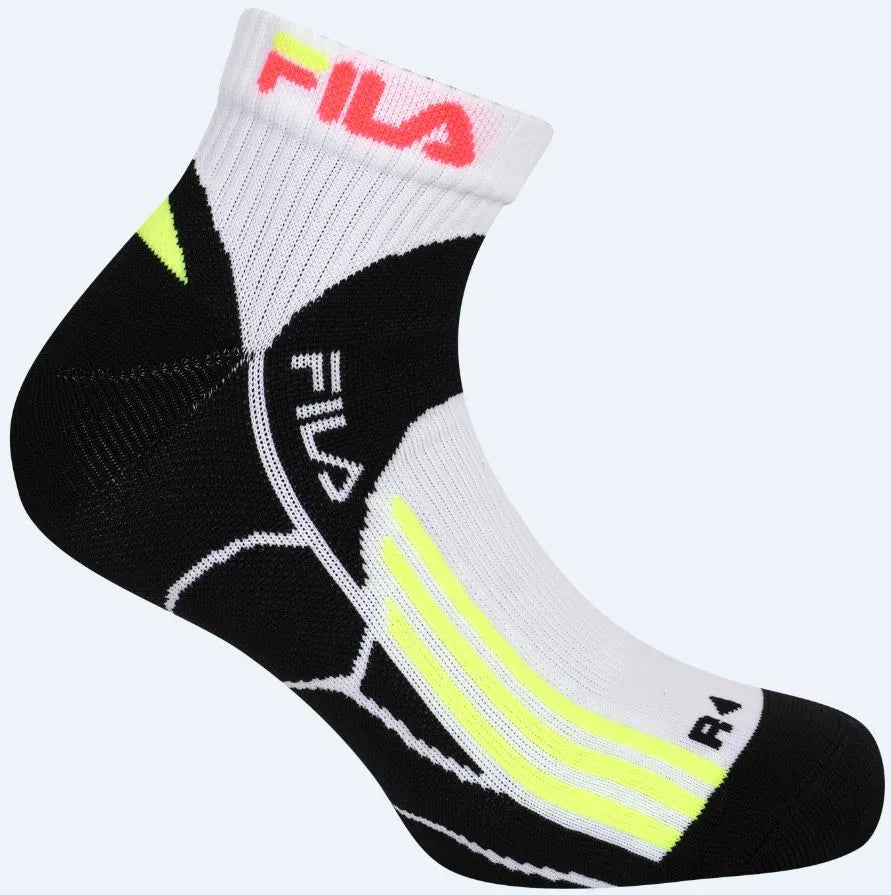 Fila 2-balenie štvrťročných bežeckých ponožiek wht-yel-fluo 35-38
