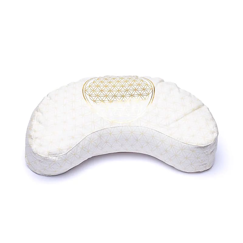Meditációs párna Flower Of Life Crescent Organic Cotton (ocs) - 37x17x13cm; ±1210g