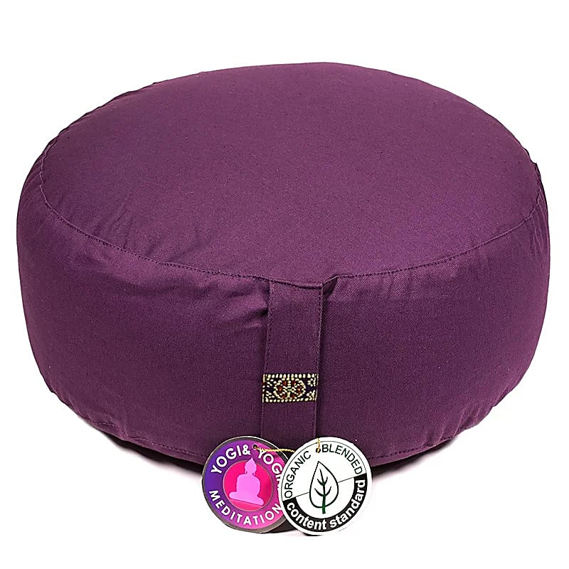 Coussin de méditation Violet Foncé Coton Bio (ocs) - 33x17 Cm ; ±2300G