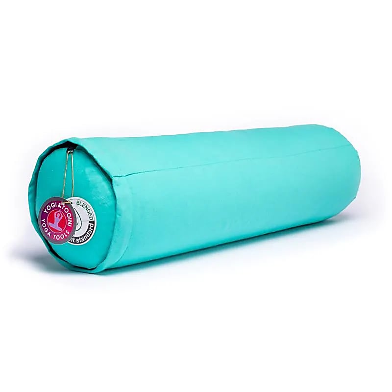 Bolster Redondo Algodão Orgânico Turquesa (ocs) - 60x16cm; ±2300G