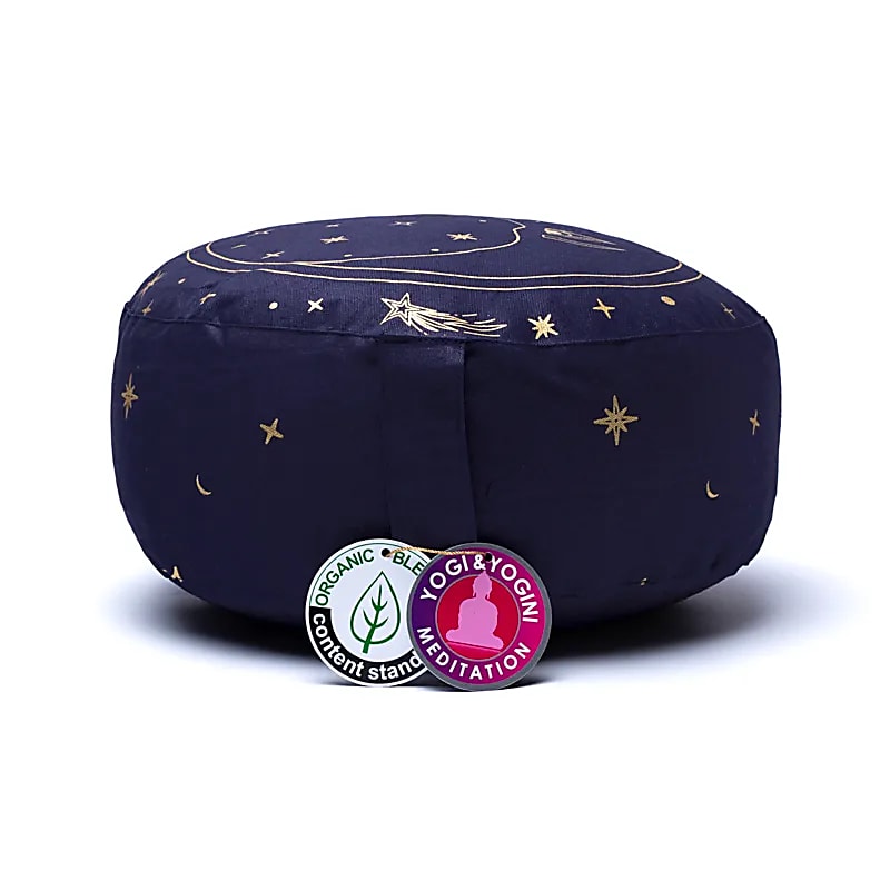 Meditačný vankúš Moon Navy Blue organická bavlna (ocs) - 33x13 cm; 2100 g
