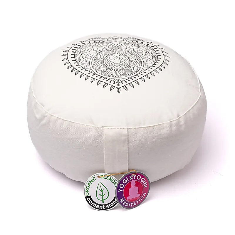 Meditationspude Hjerte Offwhite økologisk bomuld (ocs) - 33x17cm; ±2300g