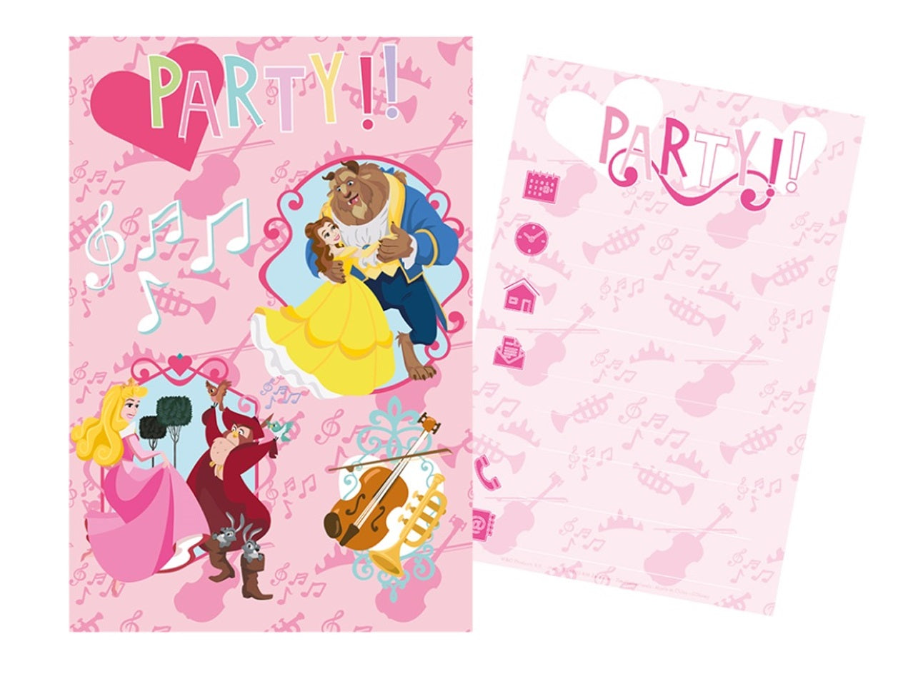 Disney Princess Party Szett 5 Meghívó 5 Boríték