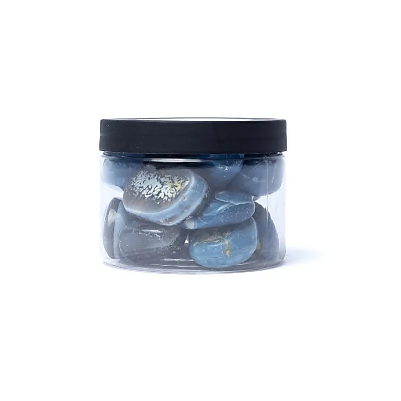 Pedras caídas de opala azul de qualidade - ± 15-35 cm; ±250g - ±1,5-3,5cm; ±250g