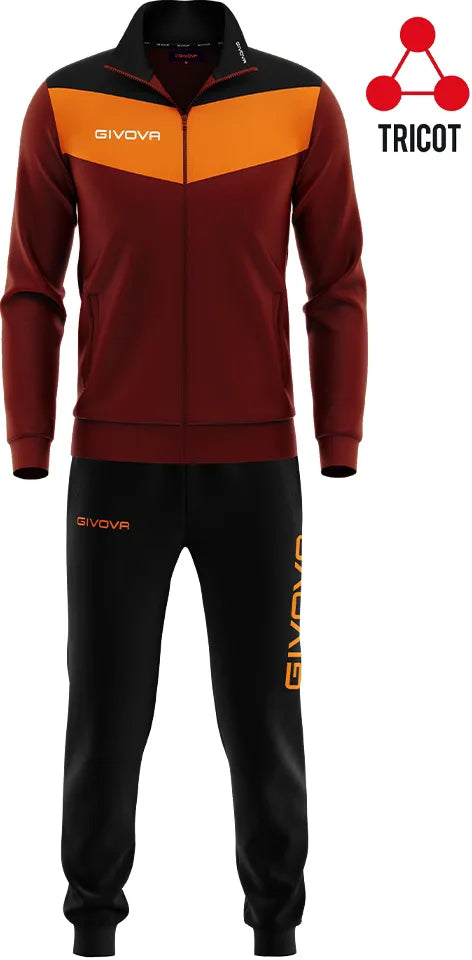 Conjunto Deportivo Givova Campo Burdeos-naranja