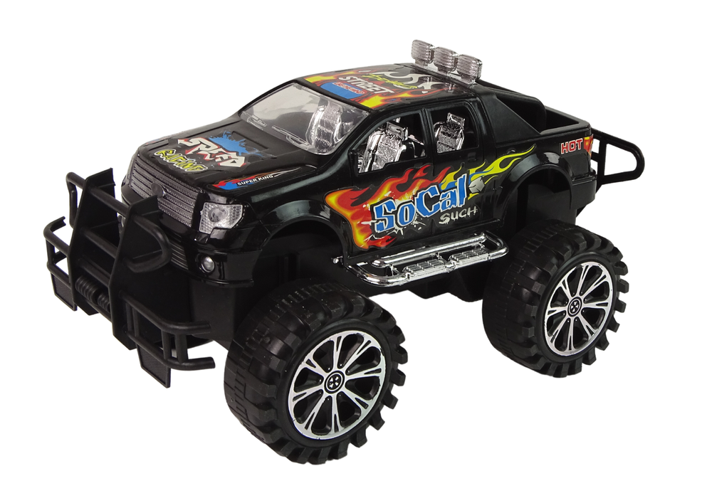 Set Of Vehicles With Friction Off- Road Car Black And Excavator
