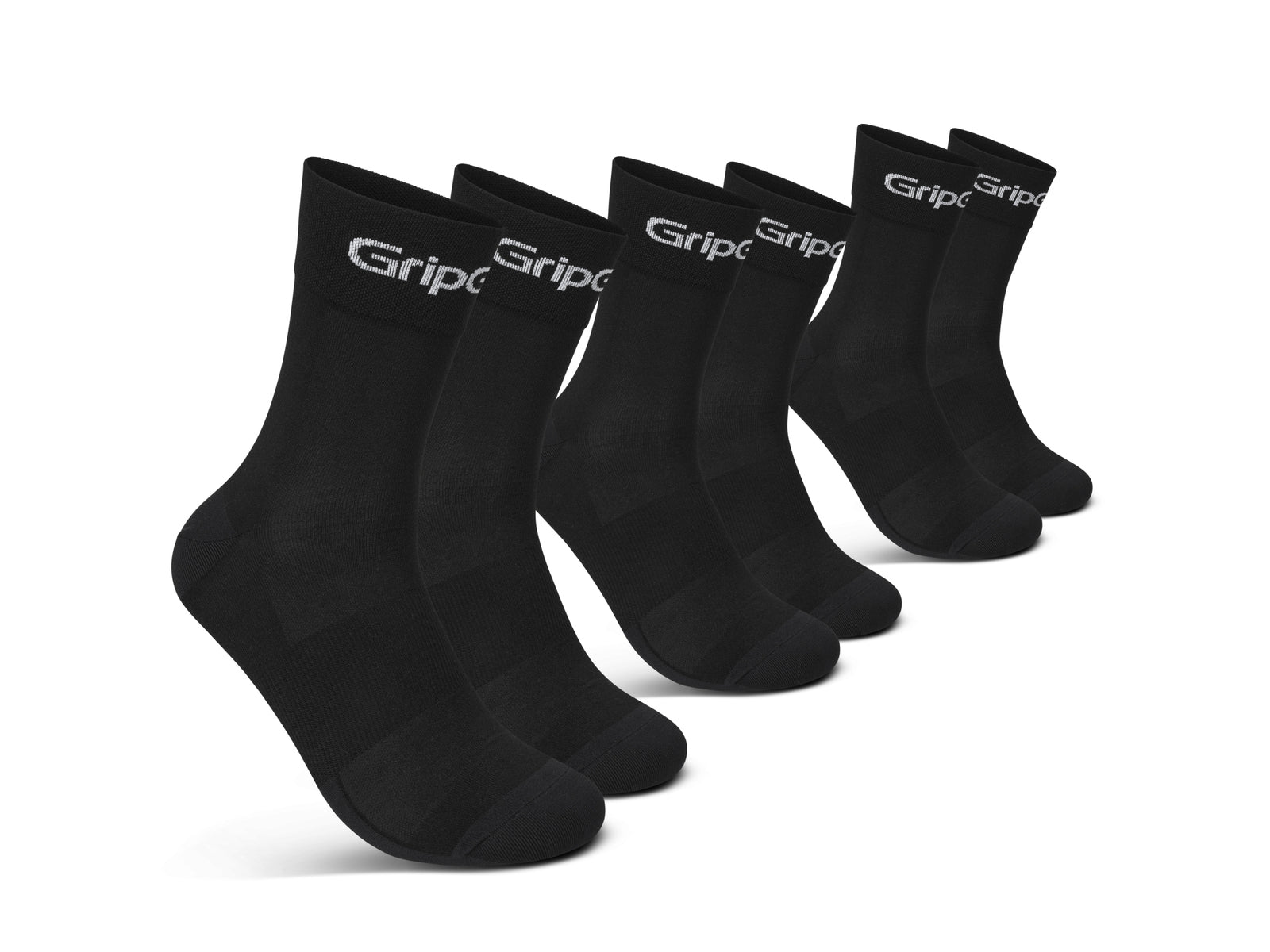 Gripgrab Ride Regular Cut Socks 3-pack Black - M - (41-44)