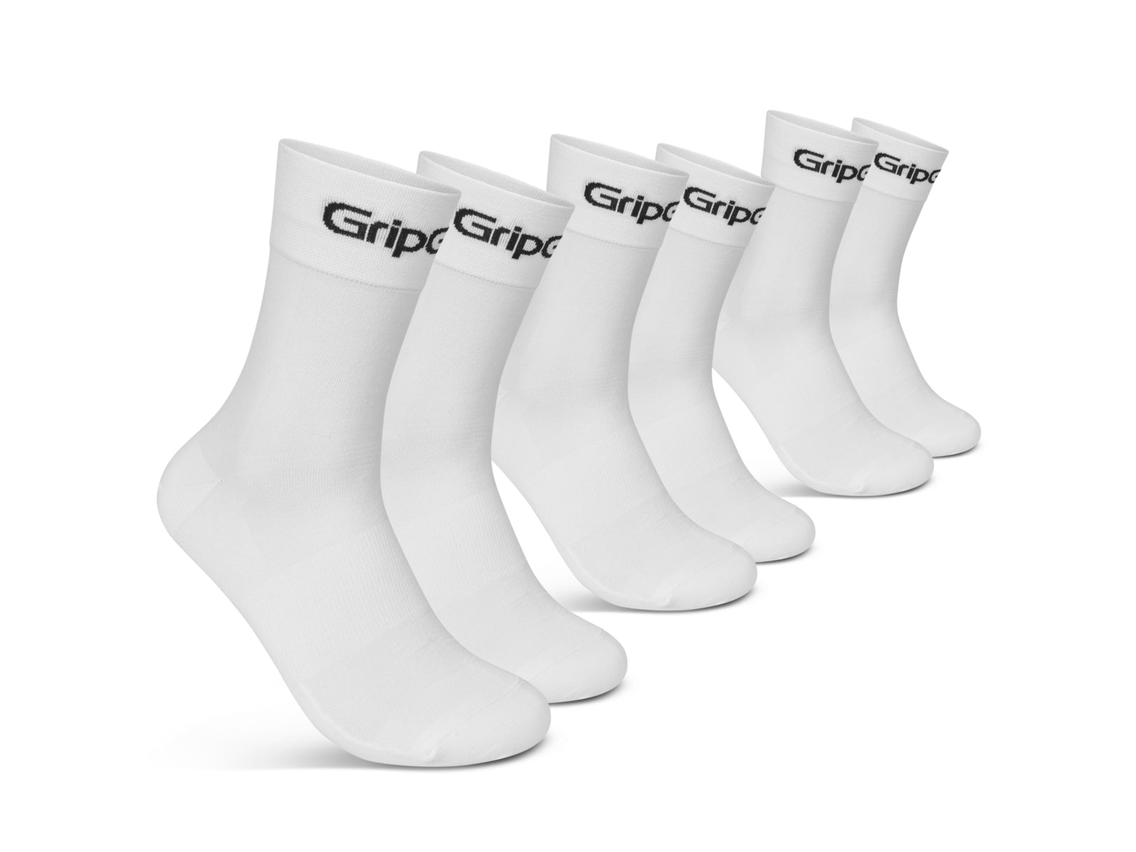 Gripgrab Ride Regular Cut Socks 3-pack White - M - (41-44)