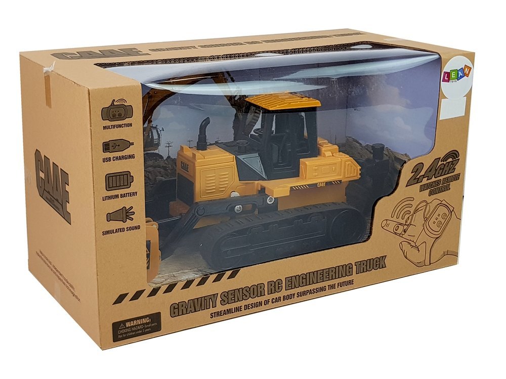 Bulldozer Caterpillar Wheels Remote Controlled By Hand Gesture 2.4g 1:28