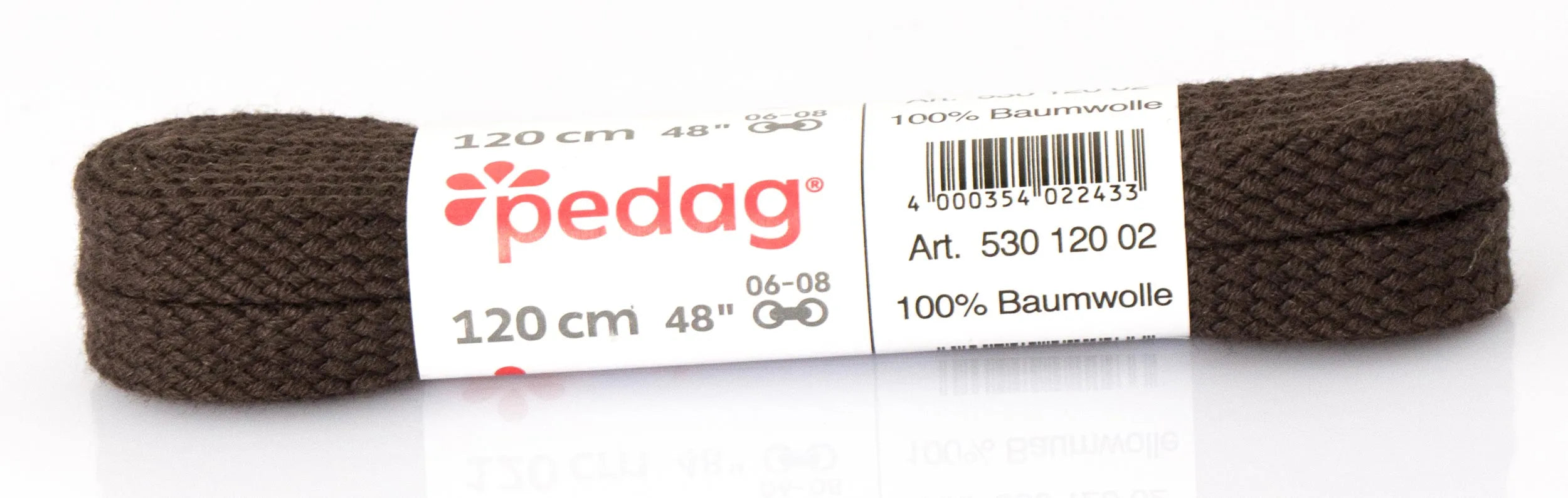 Pedag Sznurowadła płaskie szerokie 120 cm ciemnobrązowe