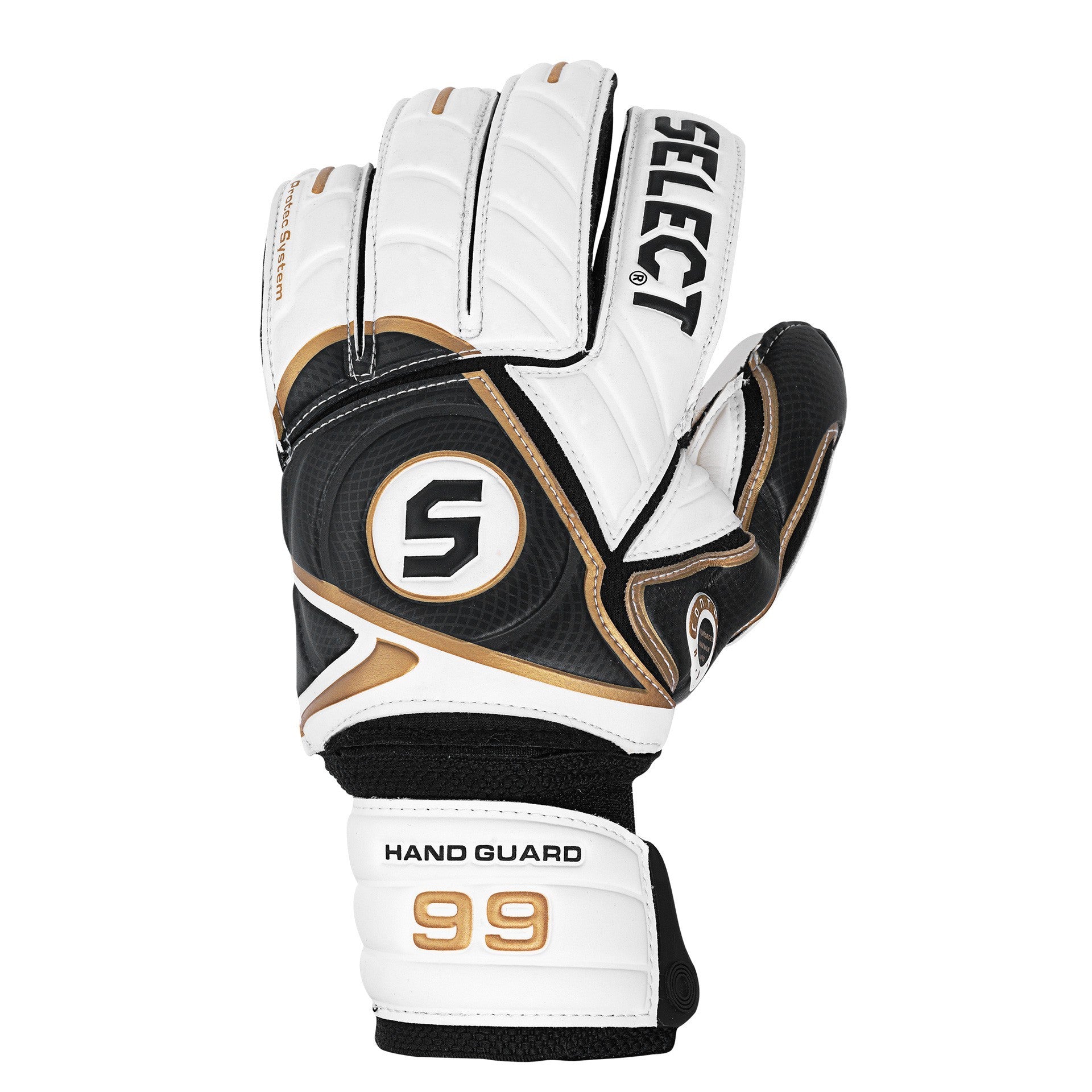 Rękawice bramkarskie Select 99 z osłoną dłoni Blanco/Oro