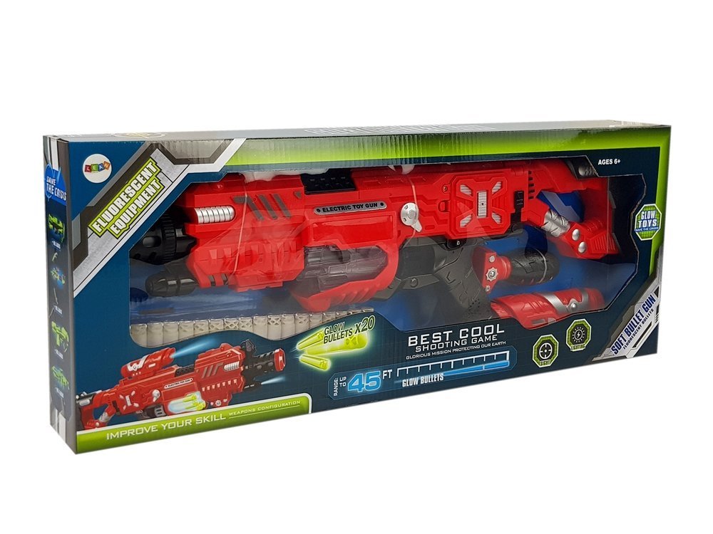 Luminescent Gun Glows In The Dark Foam Cartridges Sound Range 45 M