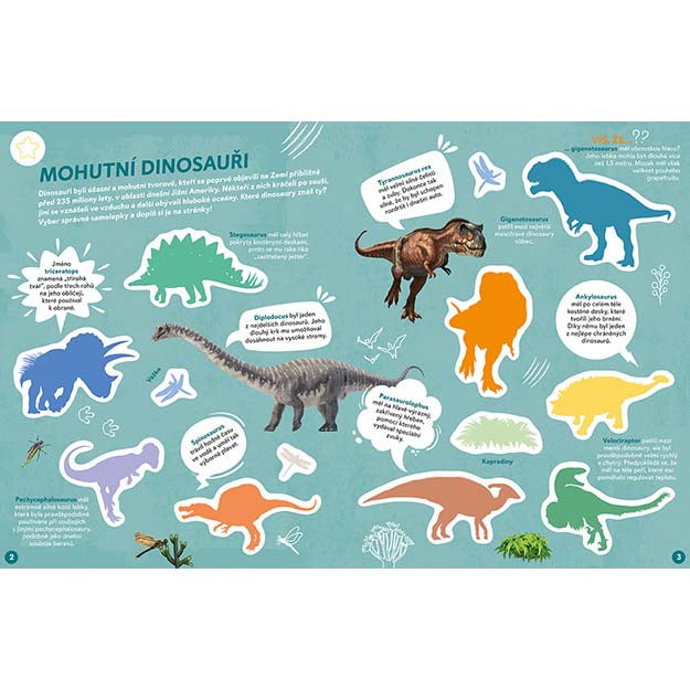 Dinossauros de livro de adesivos educacionais