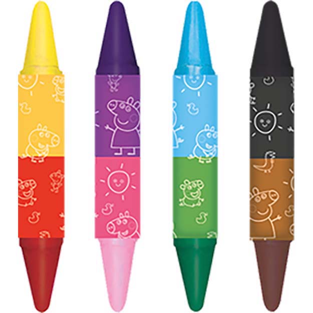 Conjunto para colorir com giz de cera dupla face Peppa Pig