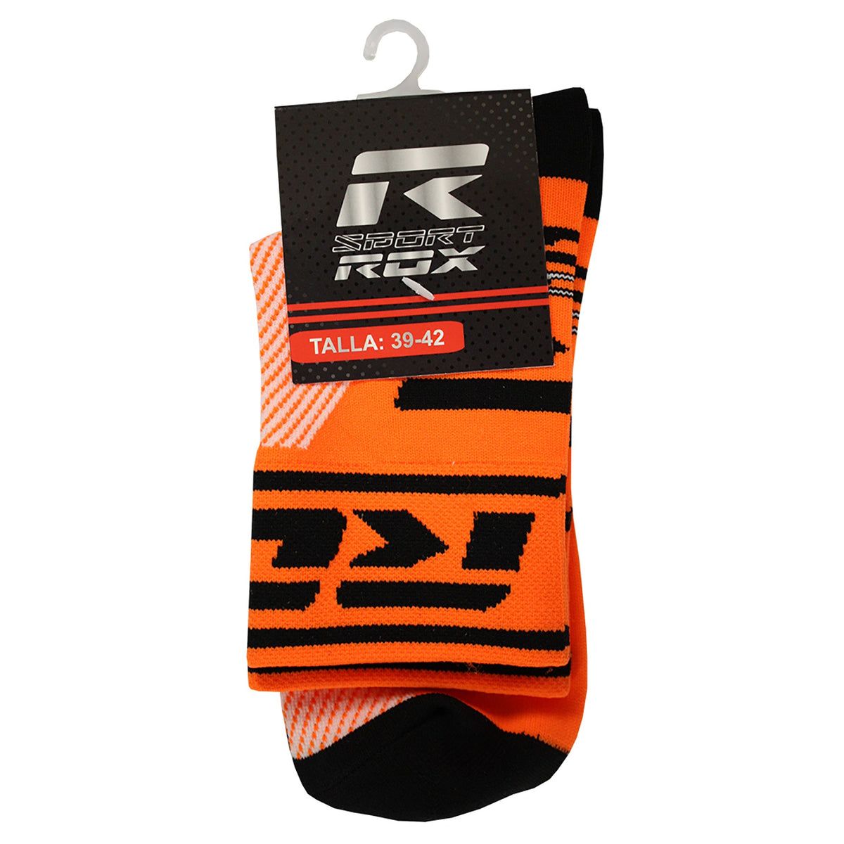 Calcetines Rox R-running Step Altura Media Naranja Fluor 35-38
