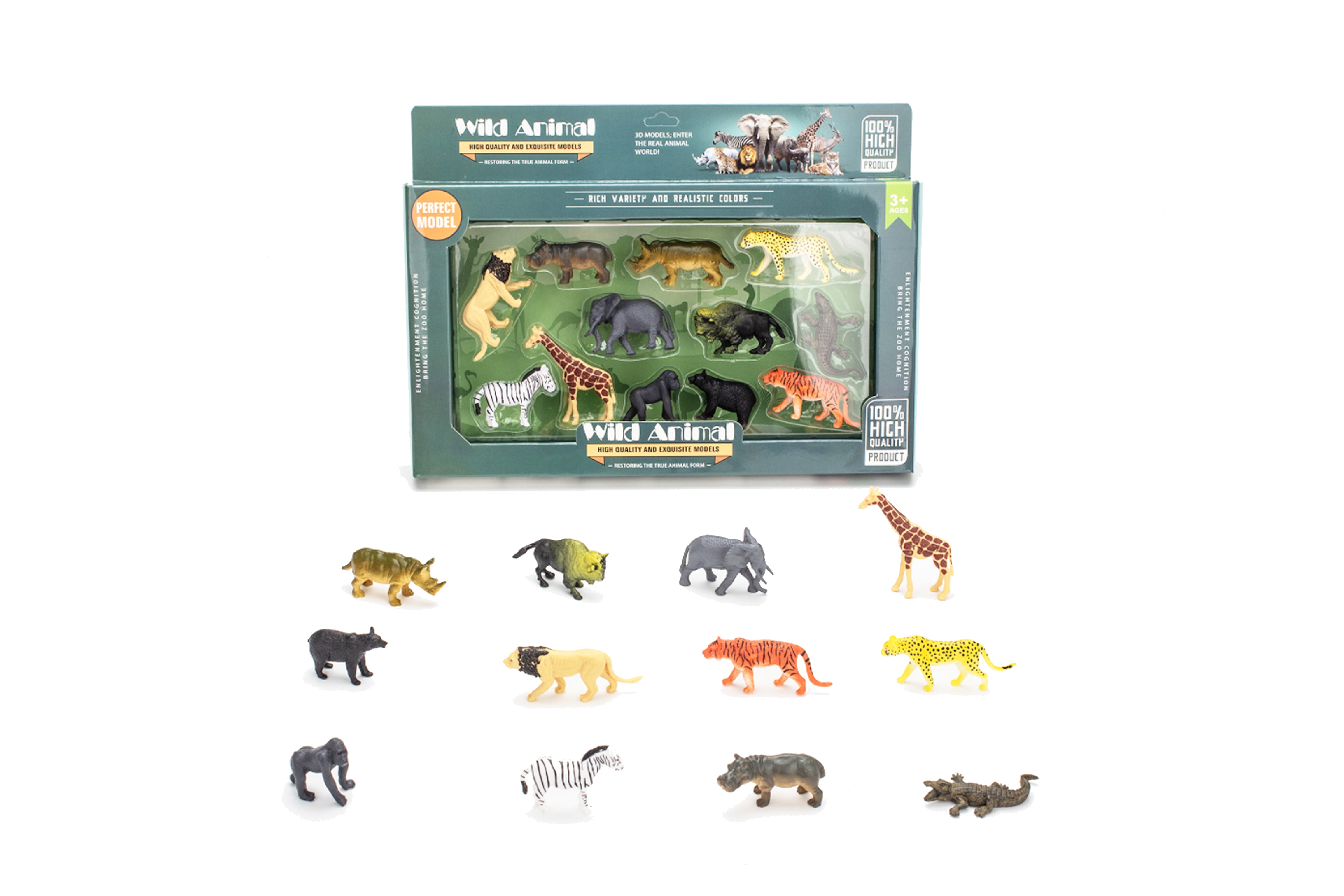 Wilde Dieren Beeldjes Set Van 12 Stuks 7 Cm