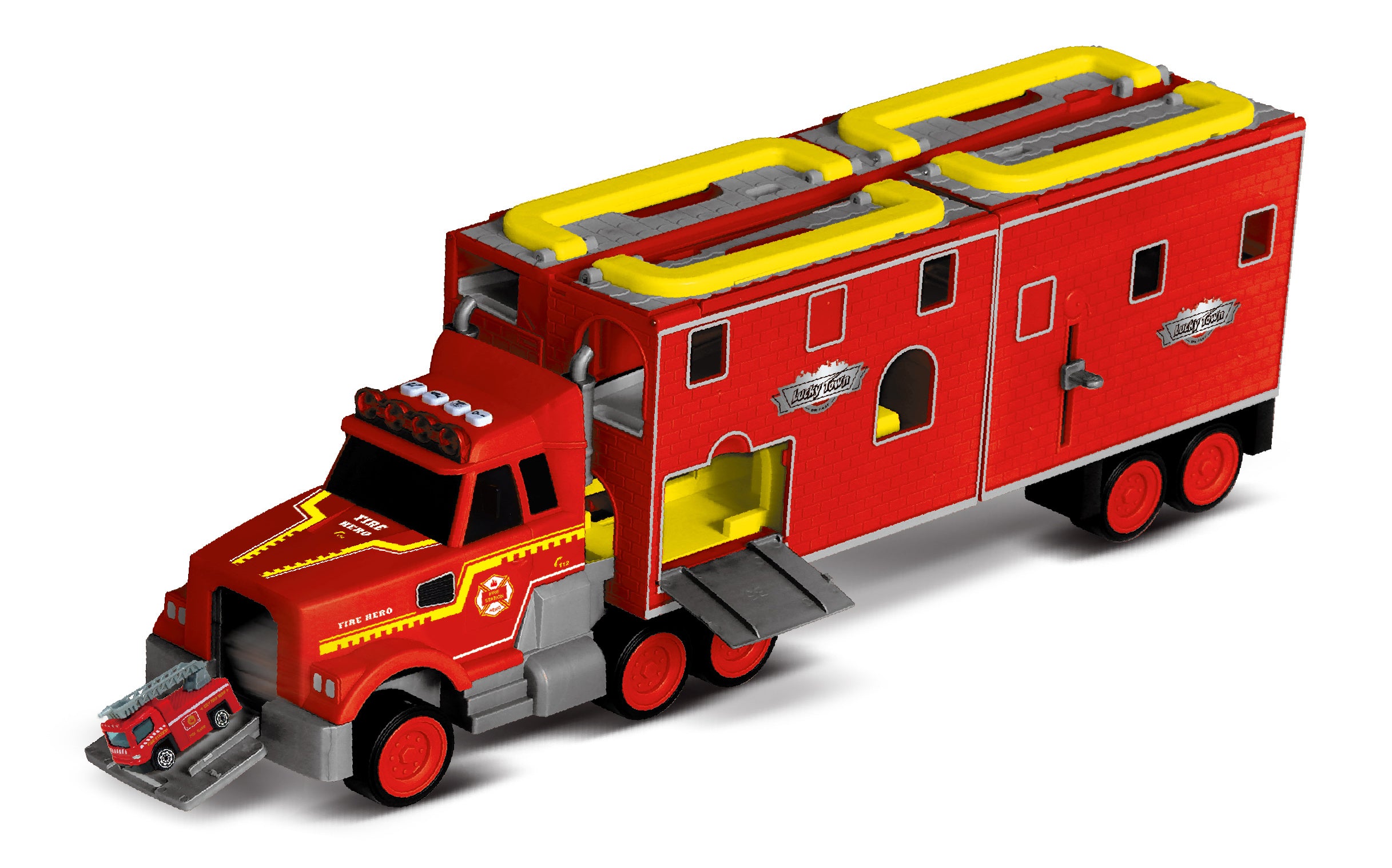 Hasičské auto s efektmi 61x18,5x26 cm