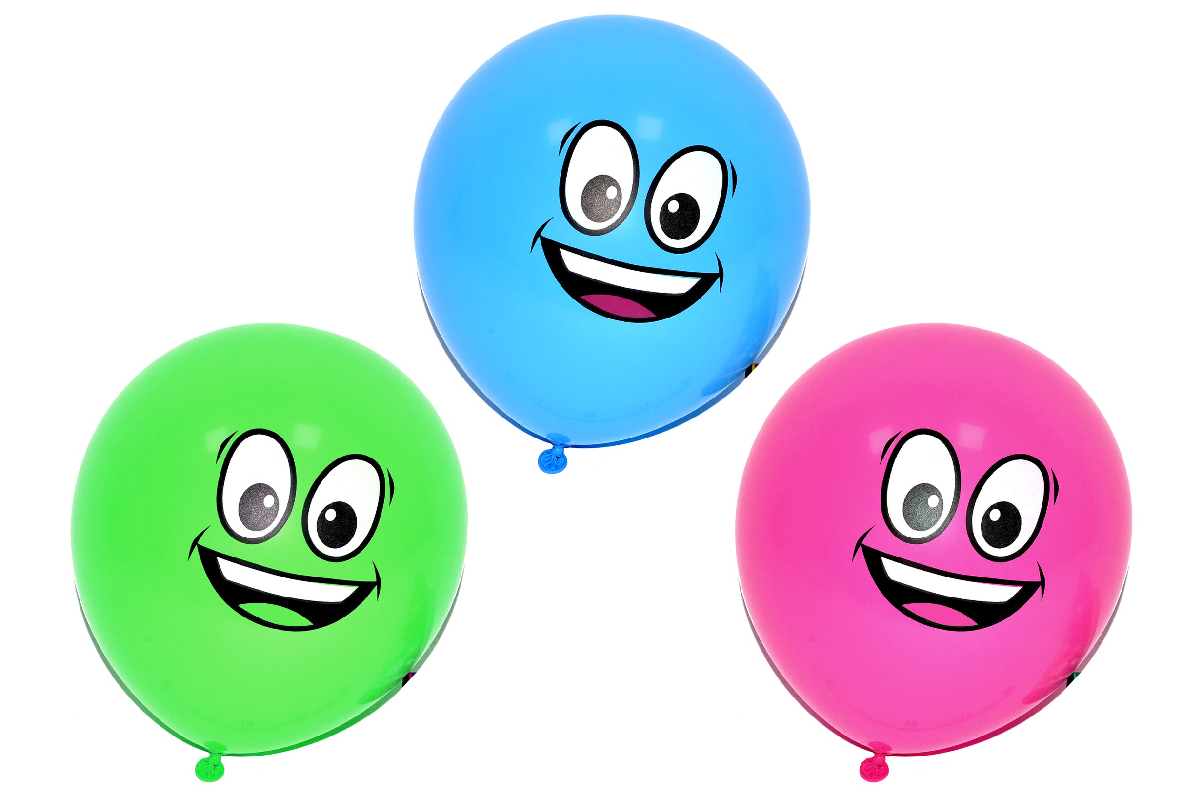 Oppustelig ballon 30 cm - sæt med 10 ansigter