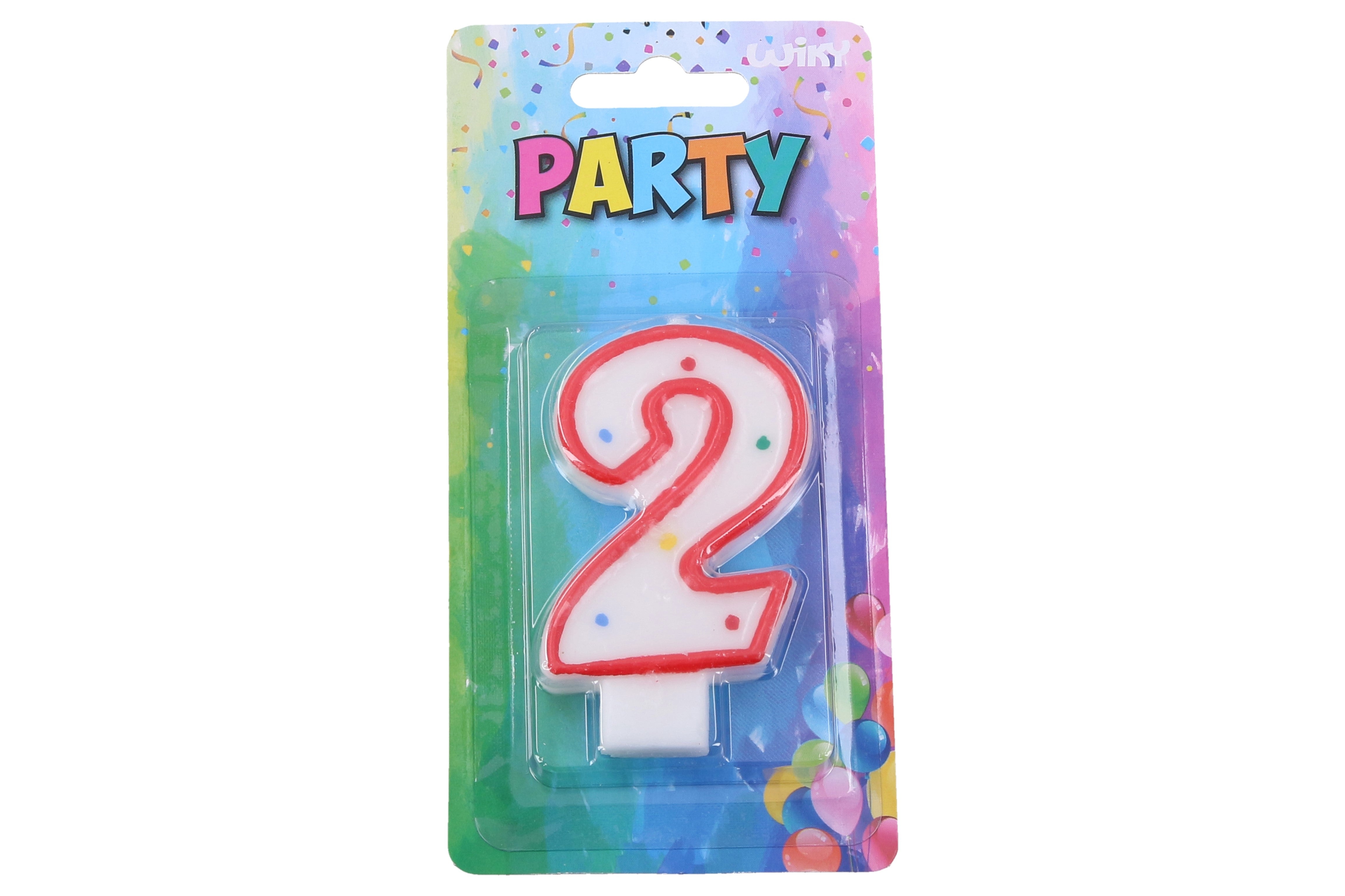 Bougie de fête numéro 2 rouge