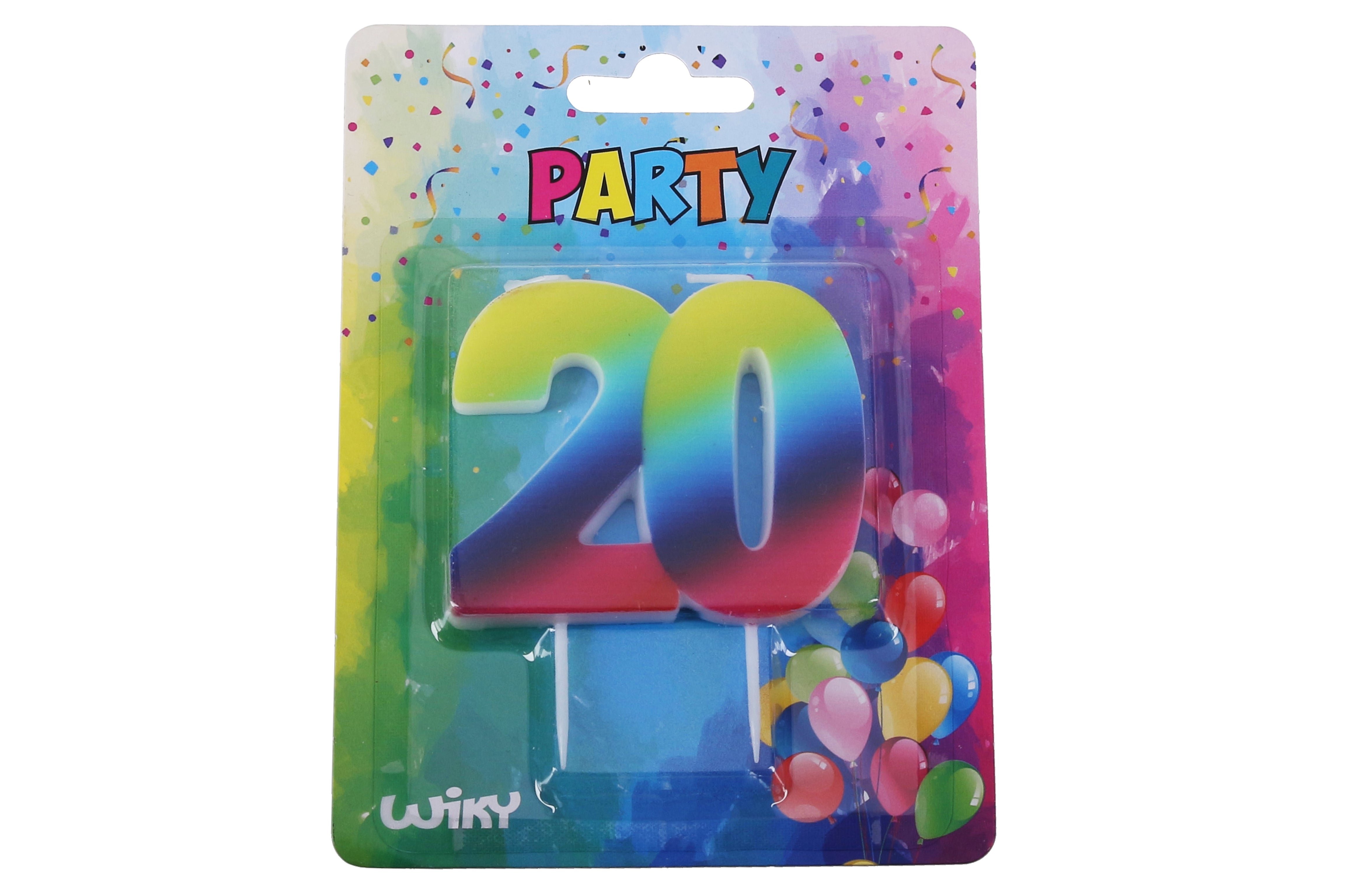 Feestkaars Nummer 20 Regenboog