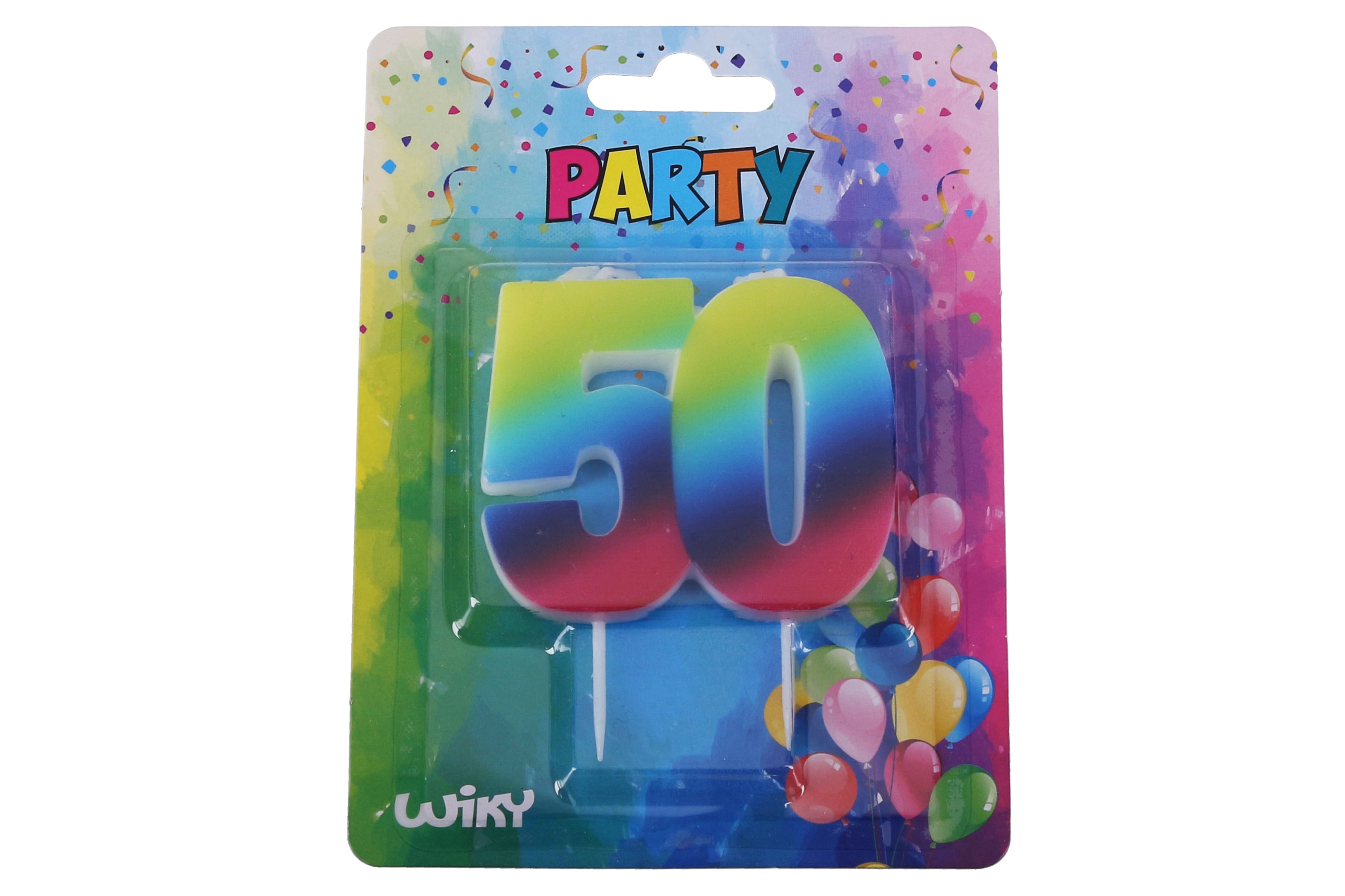 Cóisir Candle Uimhir 50 Rainbow