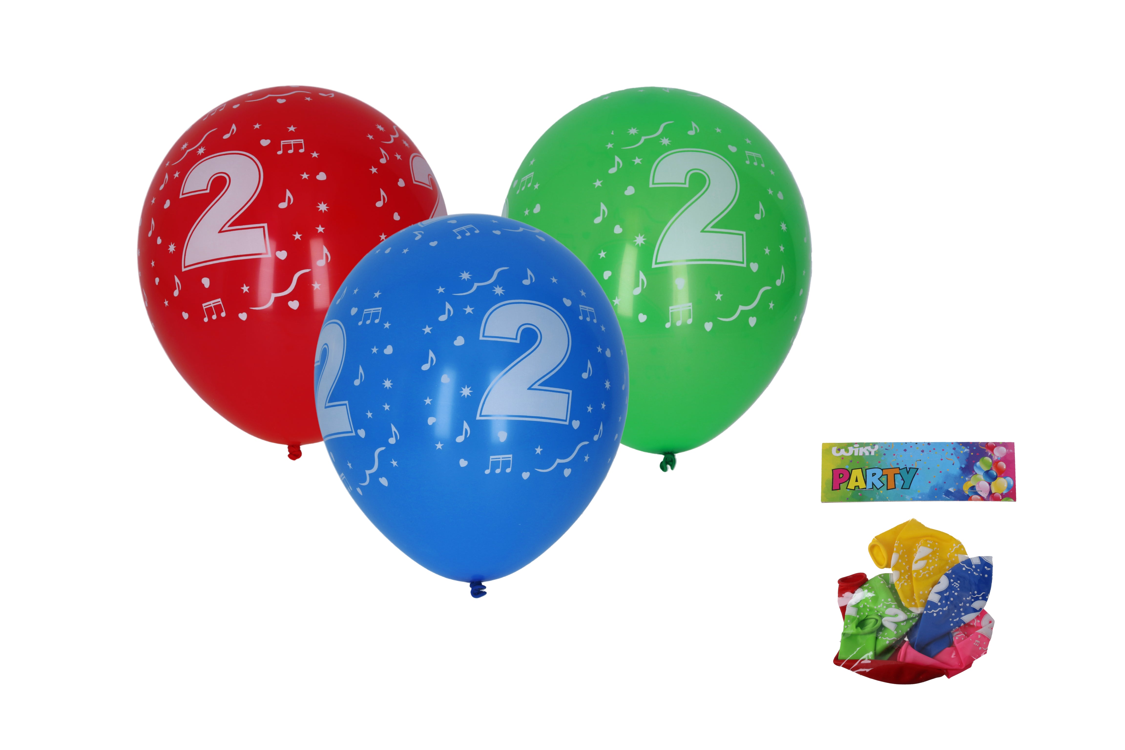 Aufblasbarer Ballon 30 cm – 5er-Set mit Nummer 2