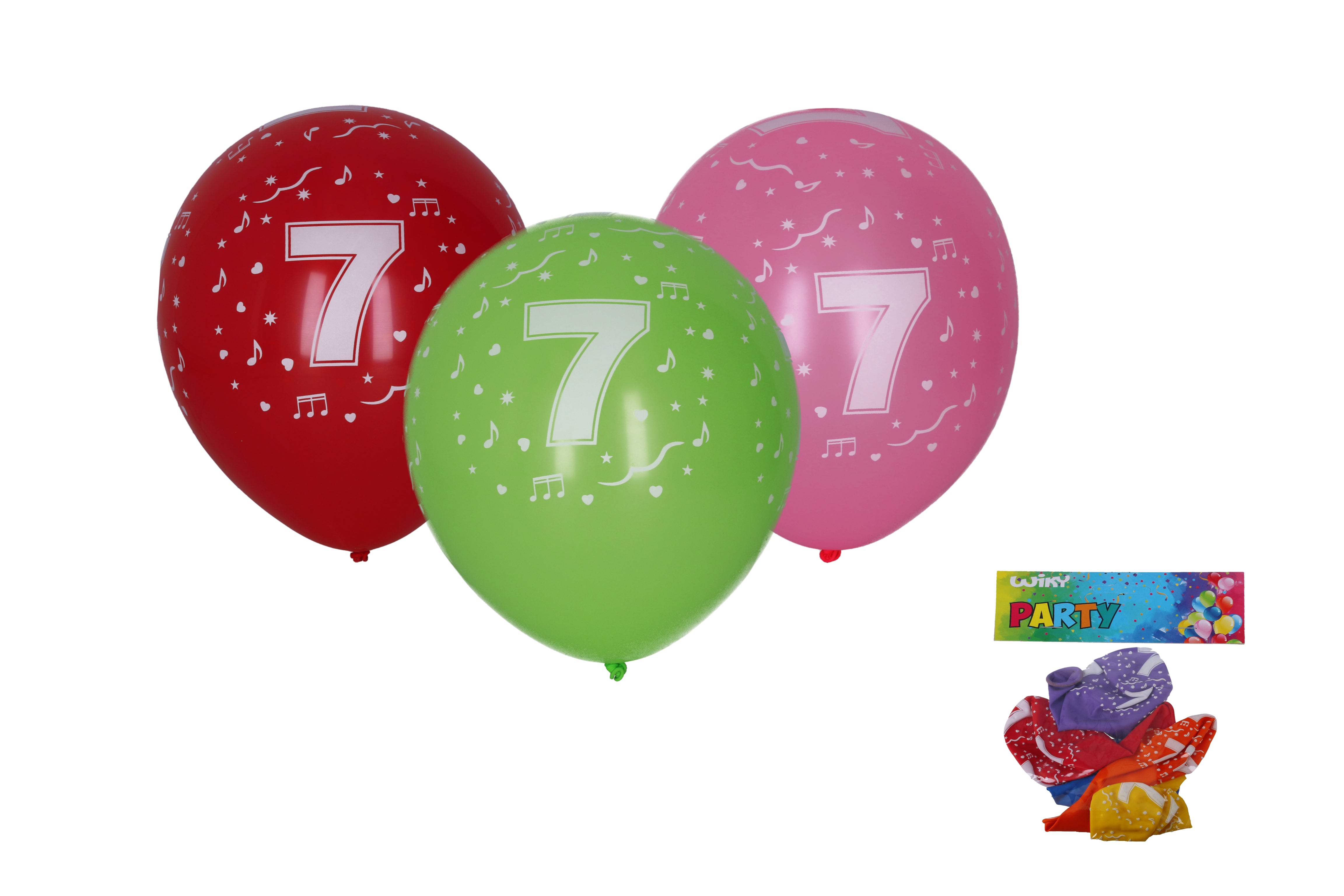 Balon Gonflabil 30cm - Set De 5 Cu Numarul 7