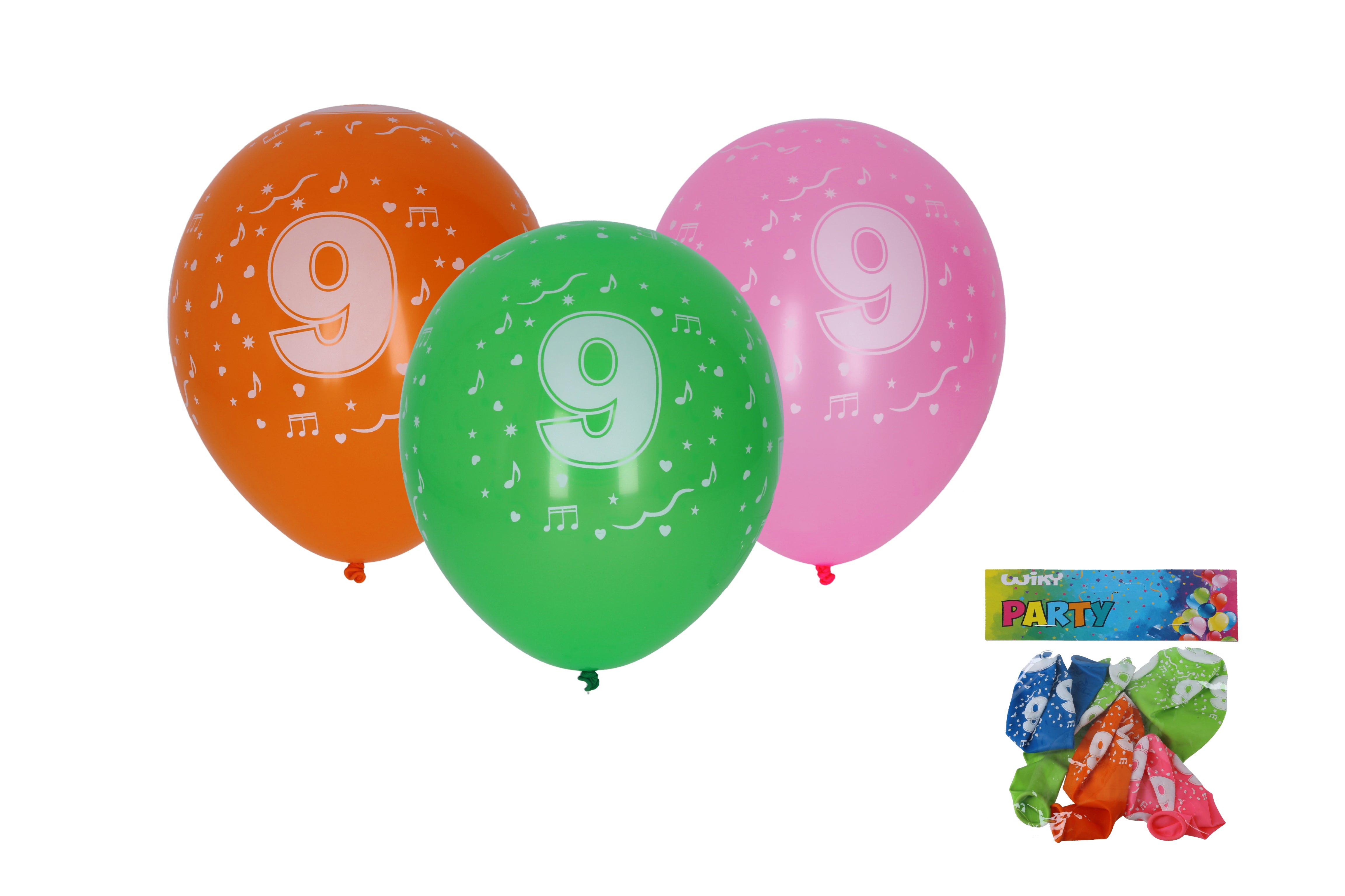 Balon Gonflabil 30cm - Set De 5 Cu Numarul 9