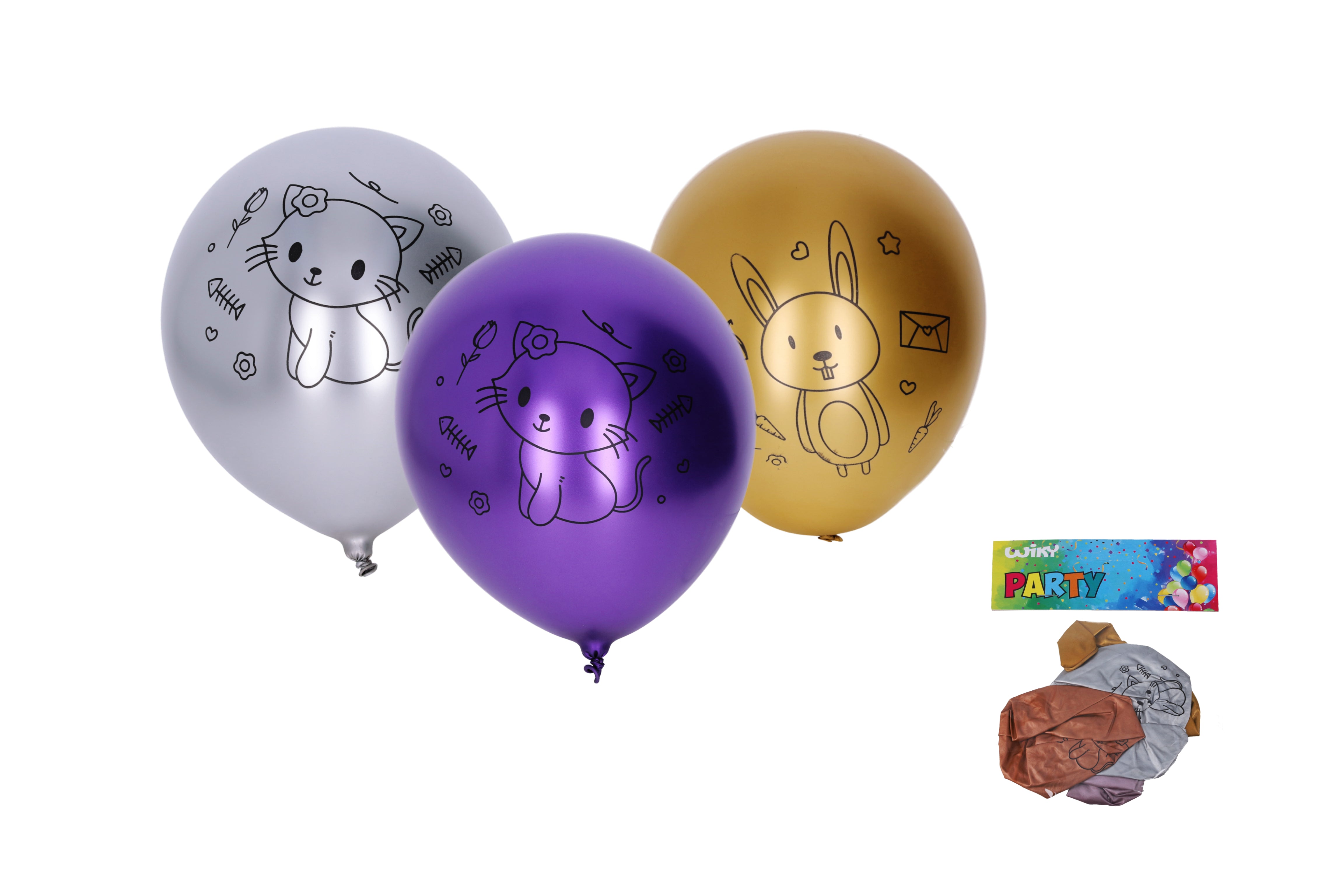 Opblaasbare Ballon 30cm - Set van 5 Chrome Dieren