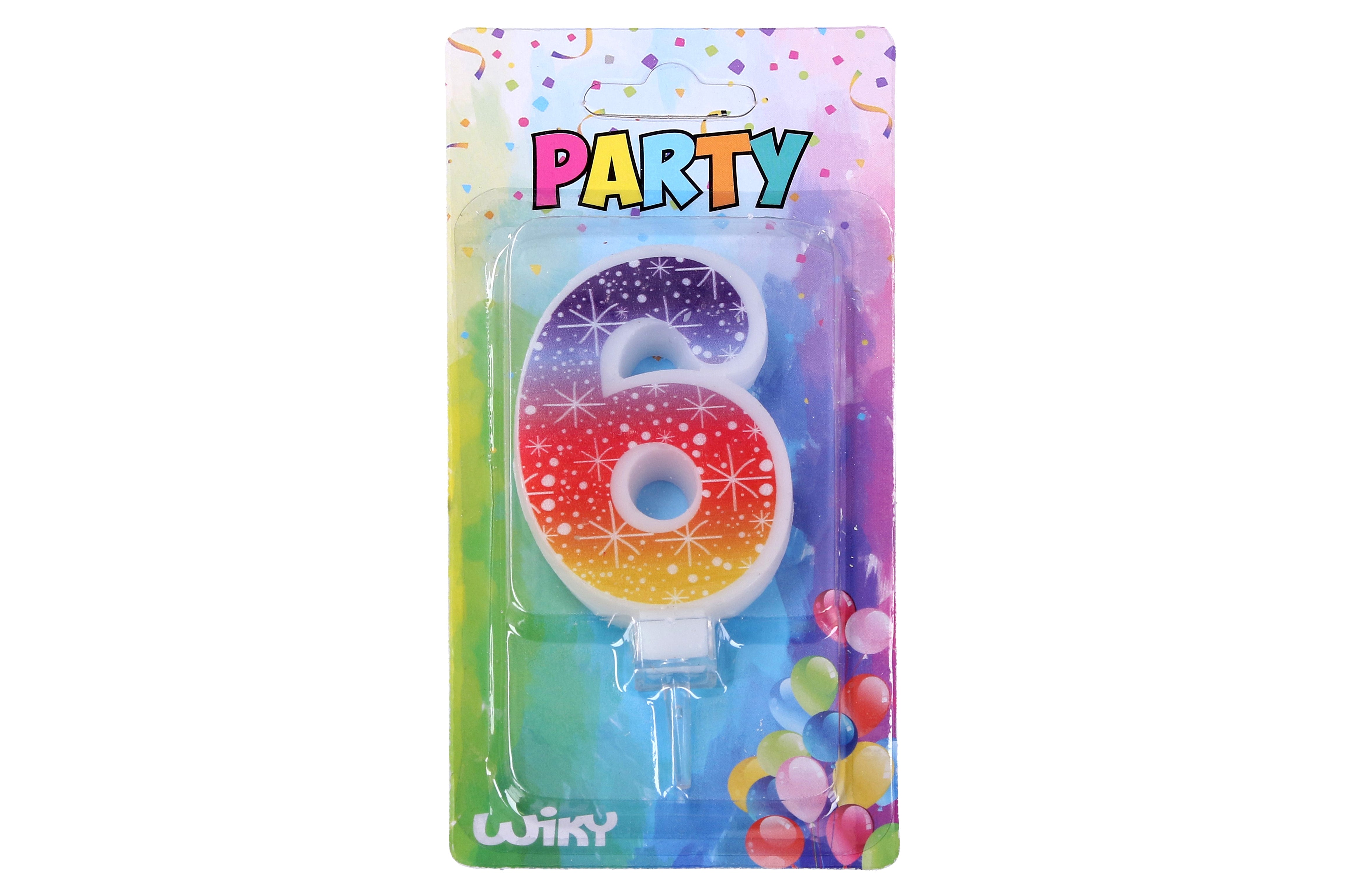 Partykerze Nummer 6 Sterne