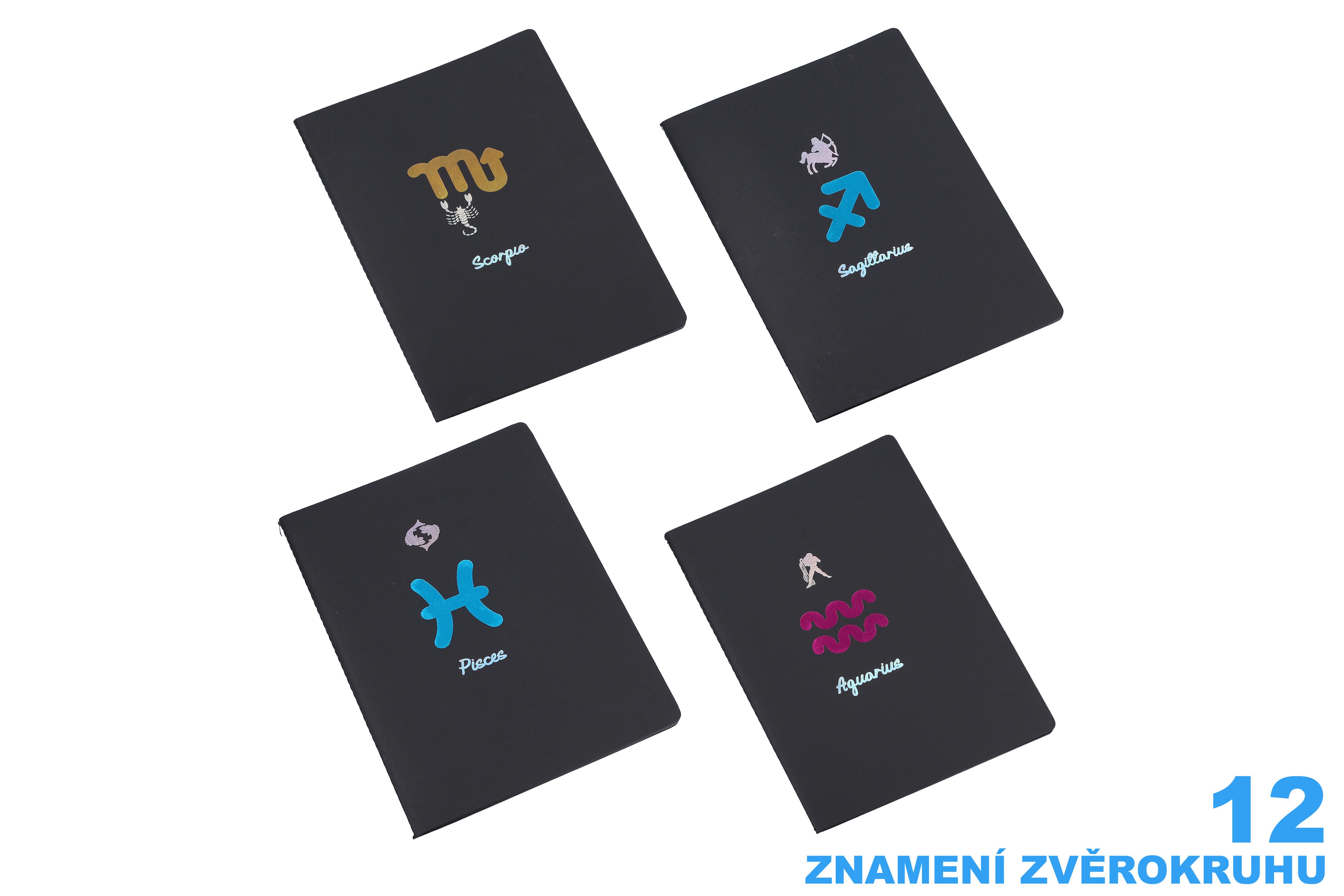 Caiet 18,5x25,5 Cm 26 Pagini Negre Lined - Zodiac