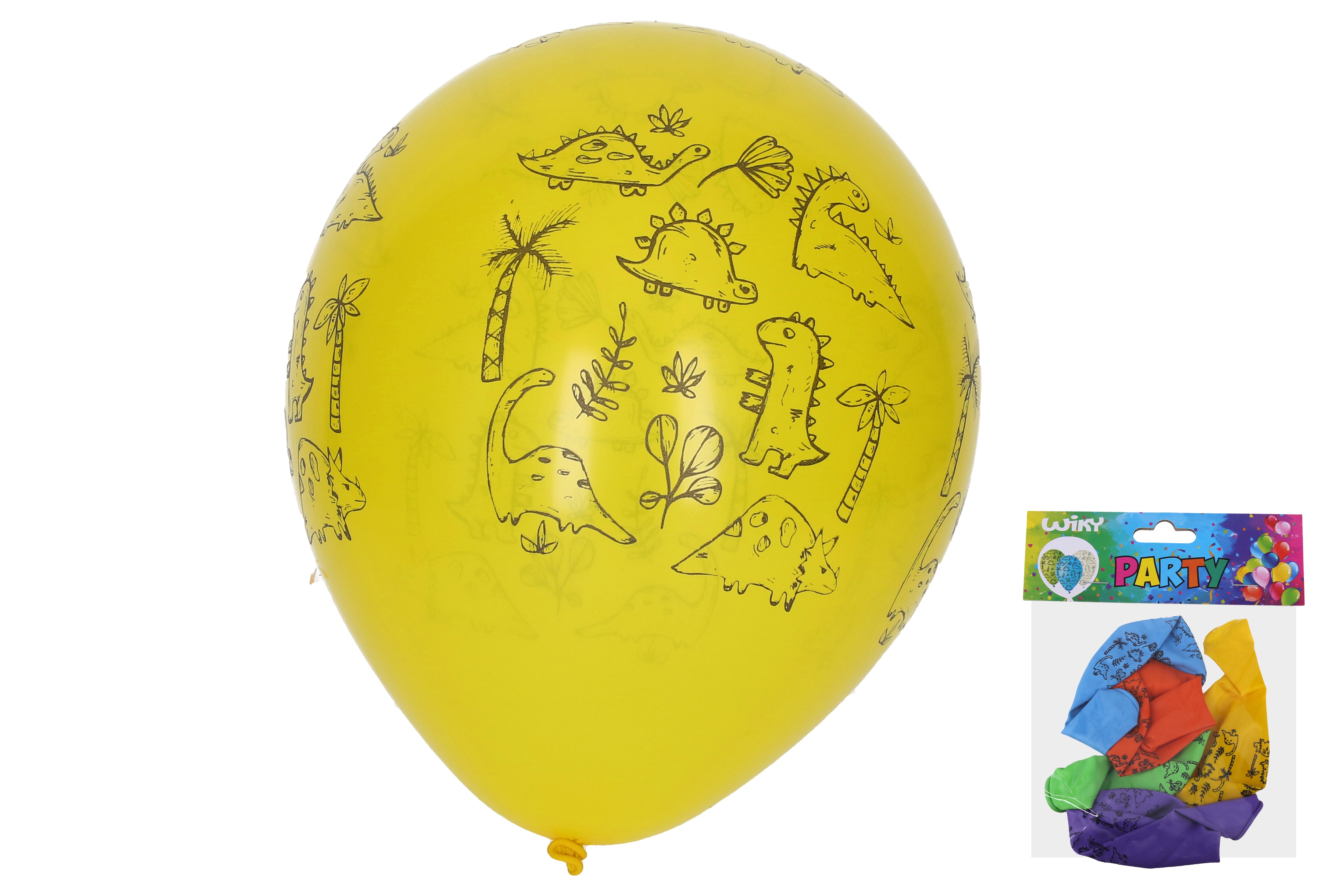 Globo Inflable 30 Cm - Set De 5 Dinosaurios