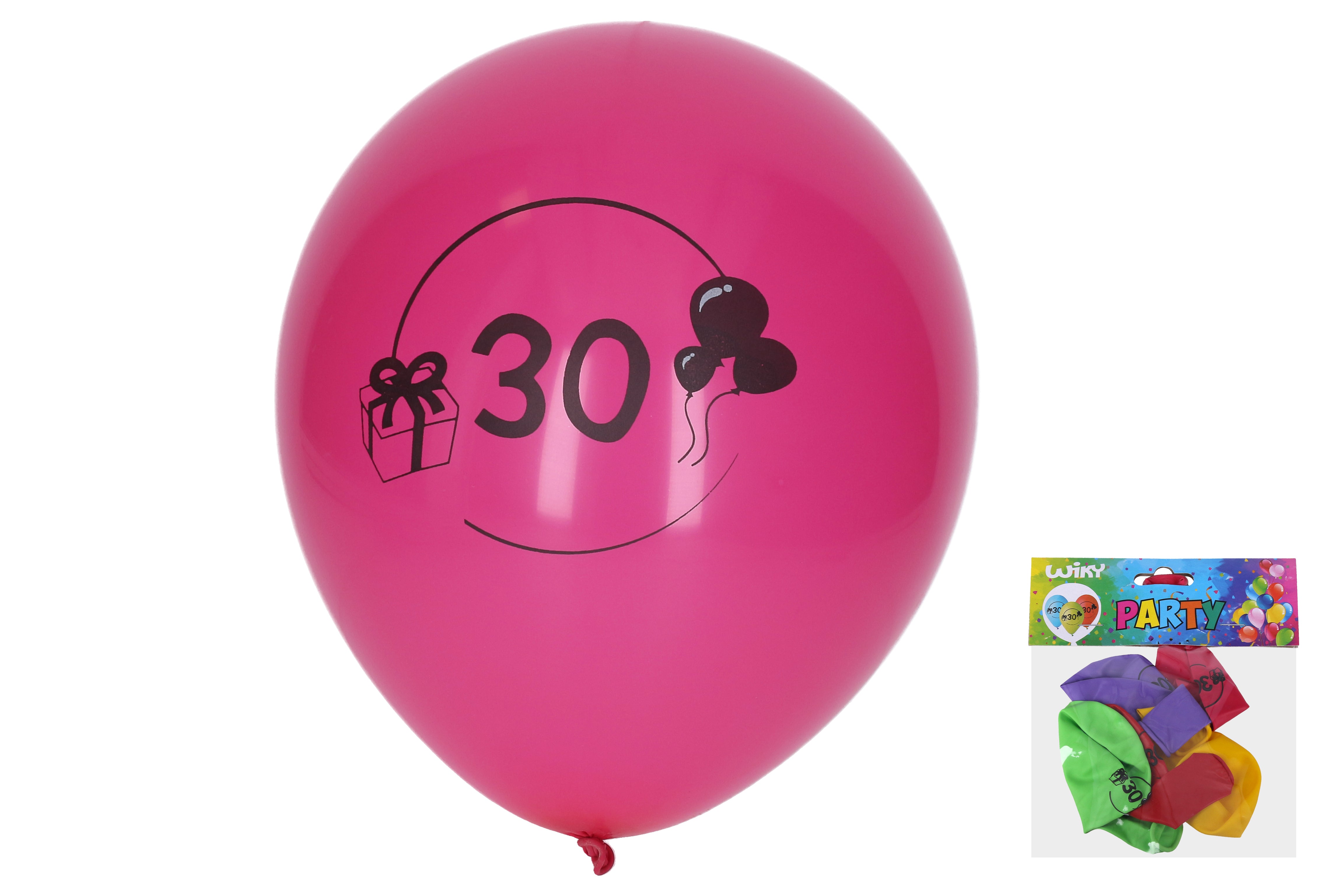 Aufblasbarer Ballon 30 cm – 5er-Set mit der Nummer 30