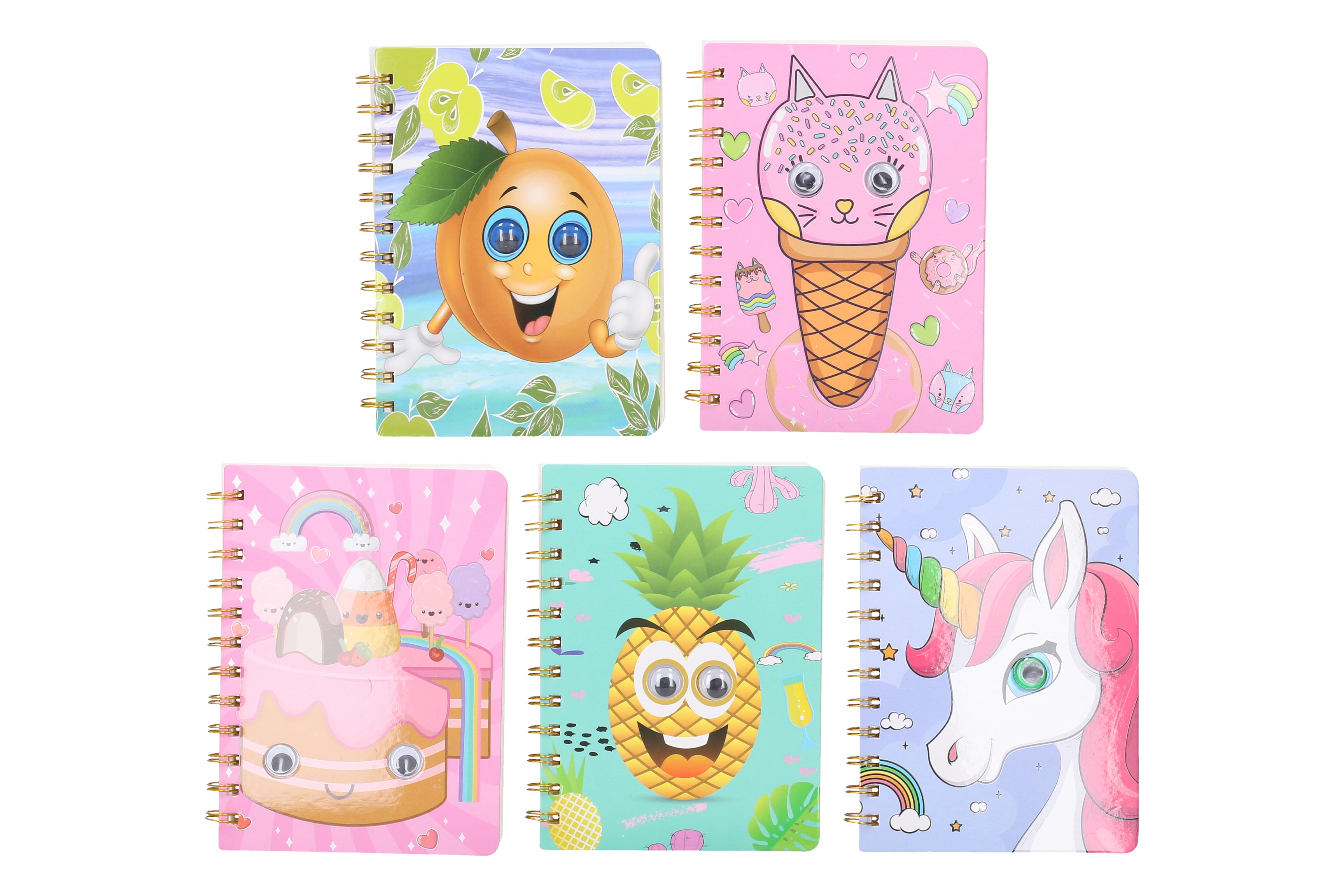 Caderno Espiral Com Olhos Forrados 13x18cm 70 Páginas Mix