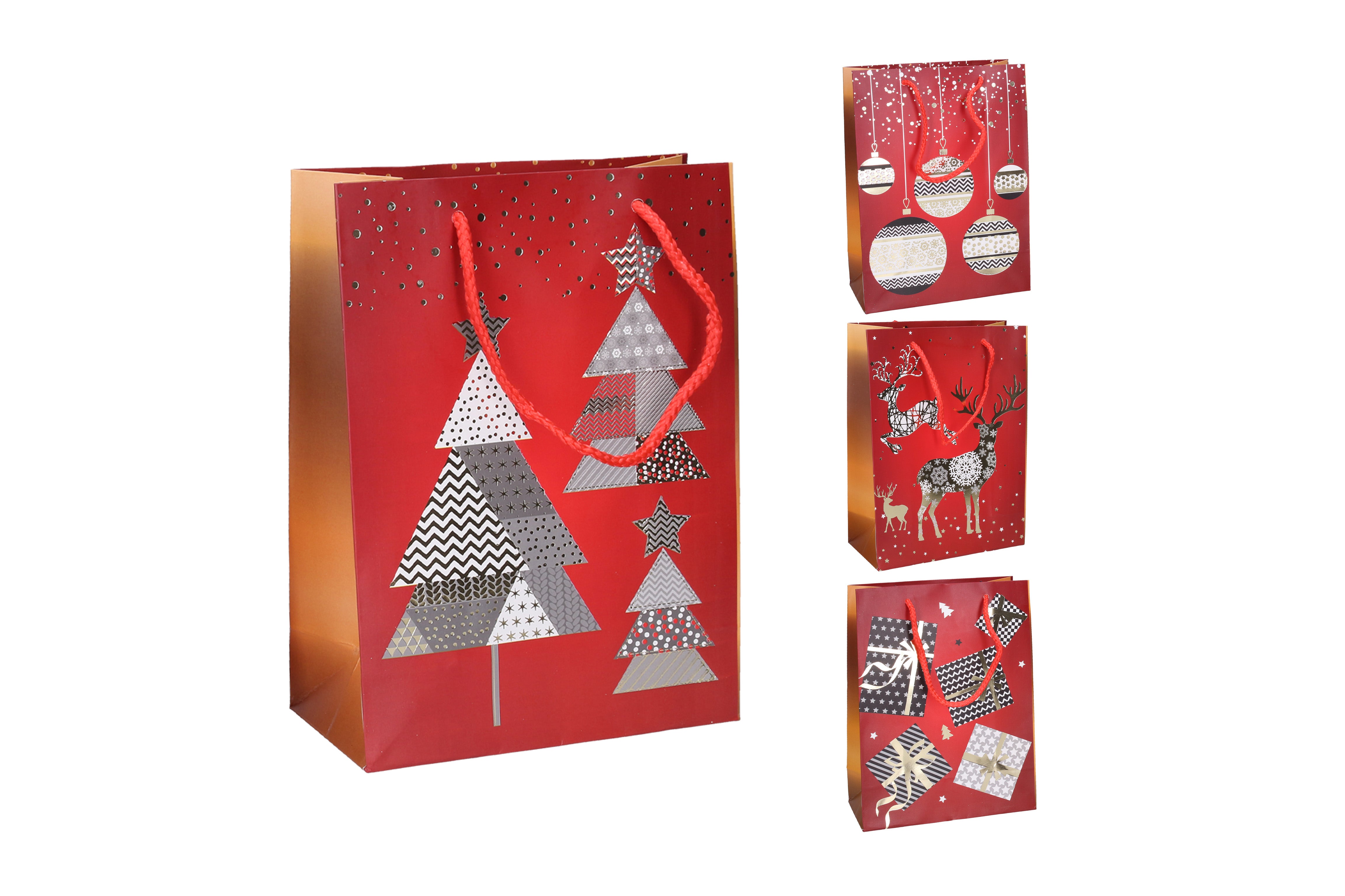 Gift Bag M 26x32x10 Cm Christmas