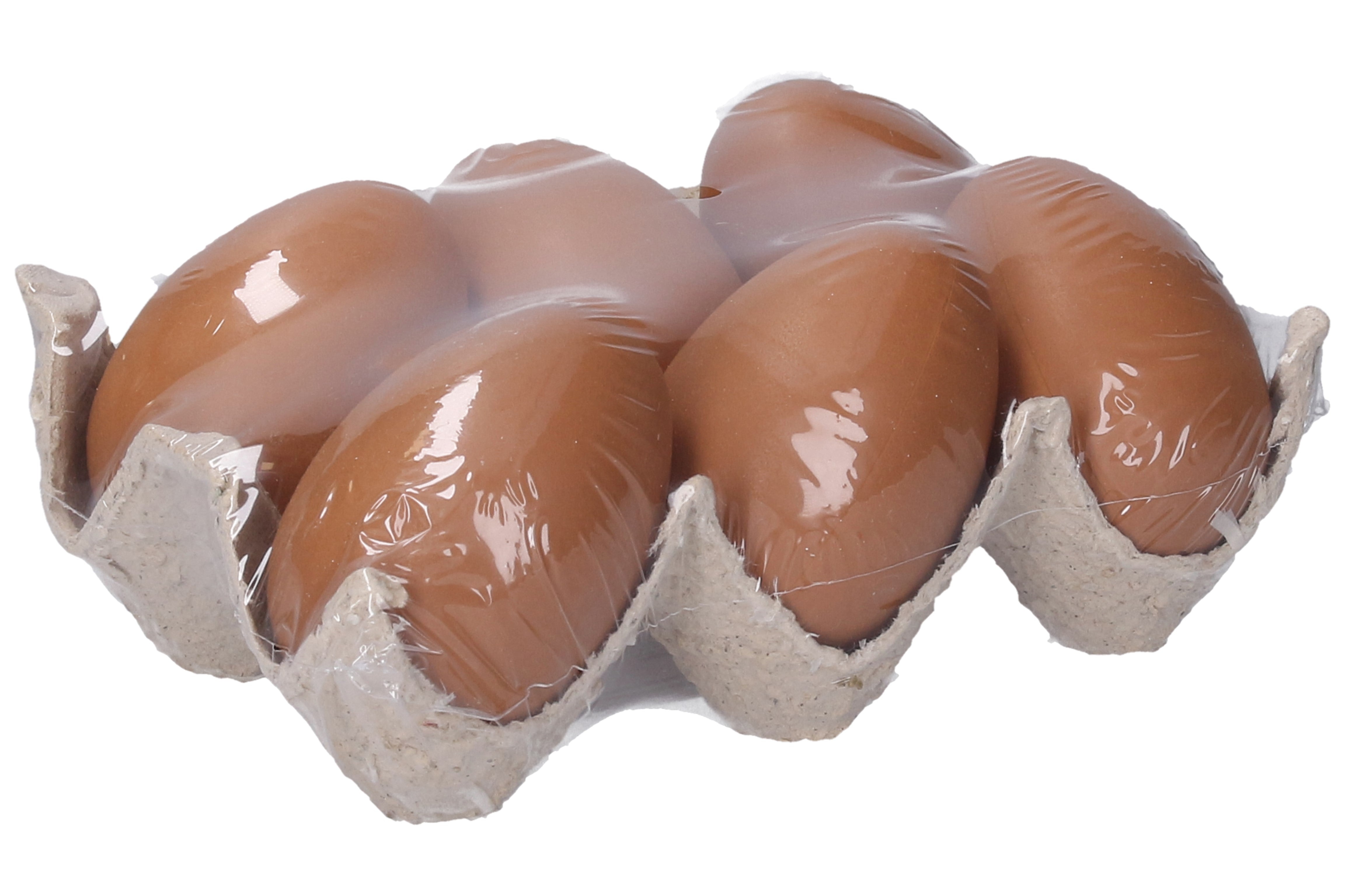 Decorative Plastic Egg Brown 6 Cm 6 Pcs.