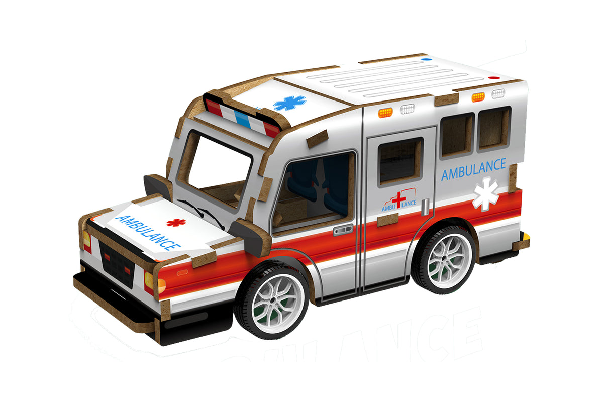 3d Drevené puzzle - Ambulancia 13 cm