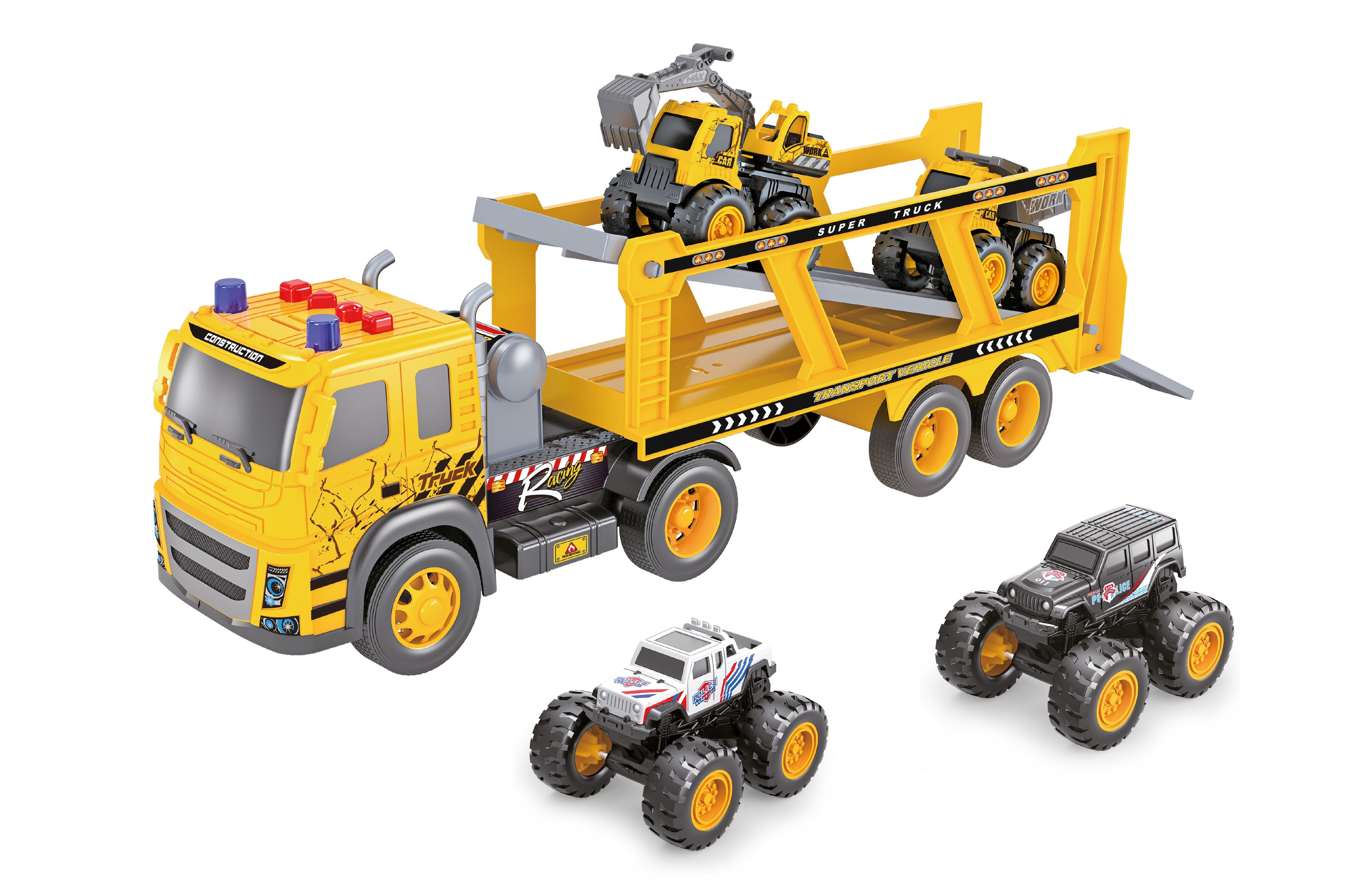 Trator Com 4 Carros E Efeitos 45 Cm