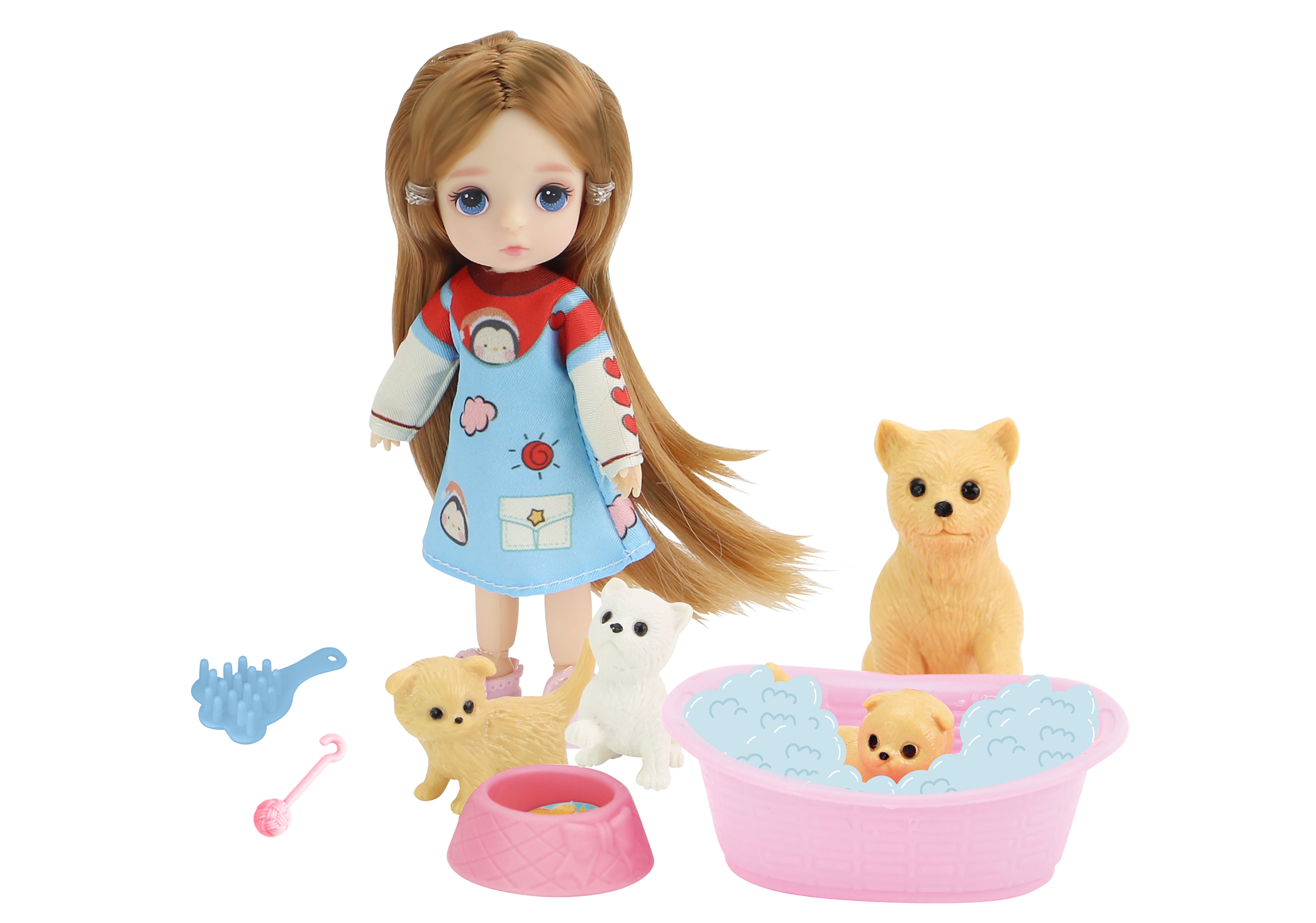 Doll With Dogs 12cm