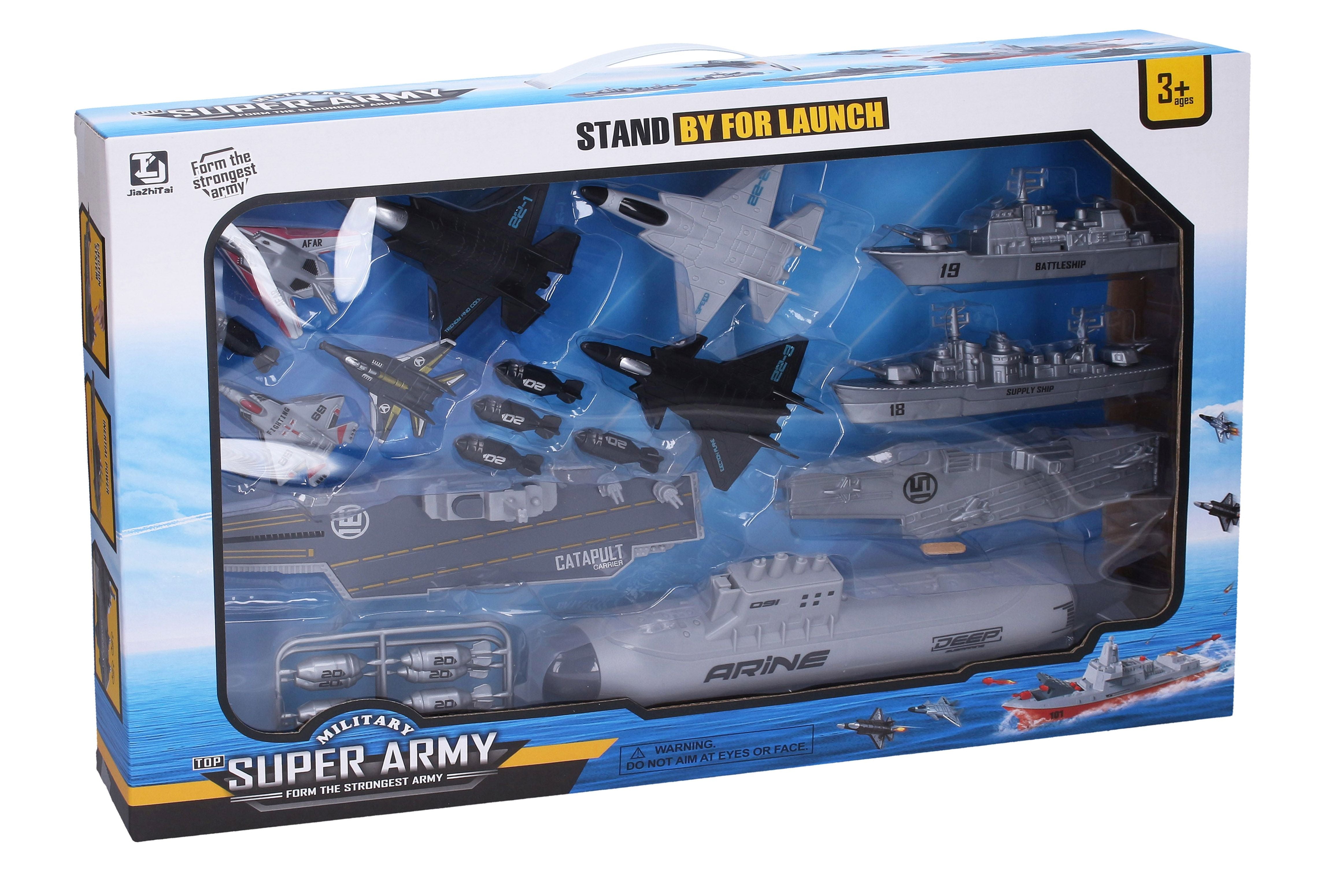 Flugzeugträger mit Katapult 25 cm, Set mit U-Boot
