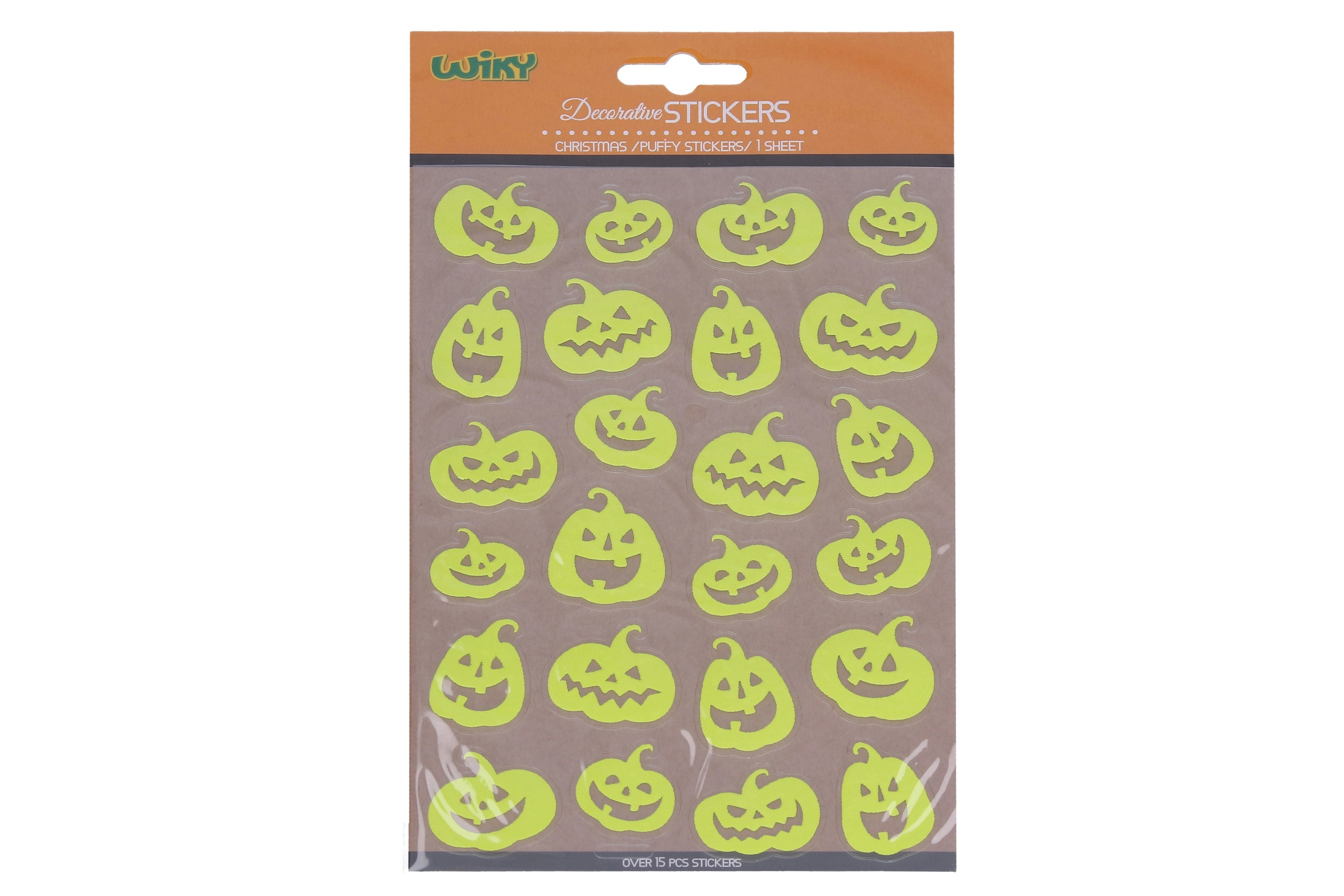 Autocollants phosphorescents 25x14,4 cm Citrouille Halloween