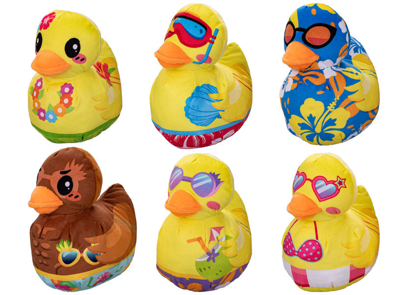 Vakantie pluche eend 19cm