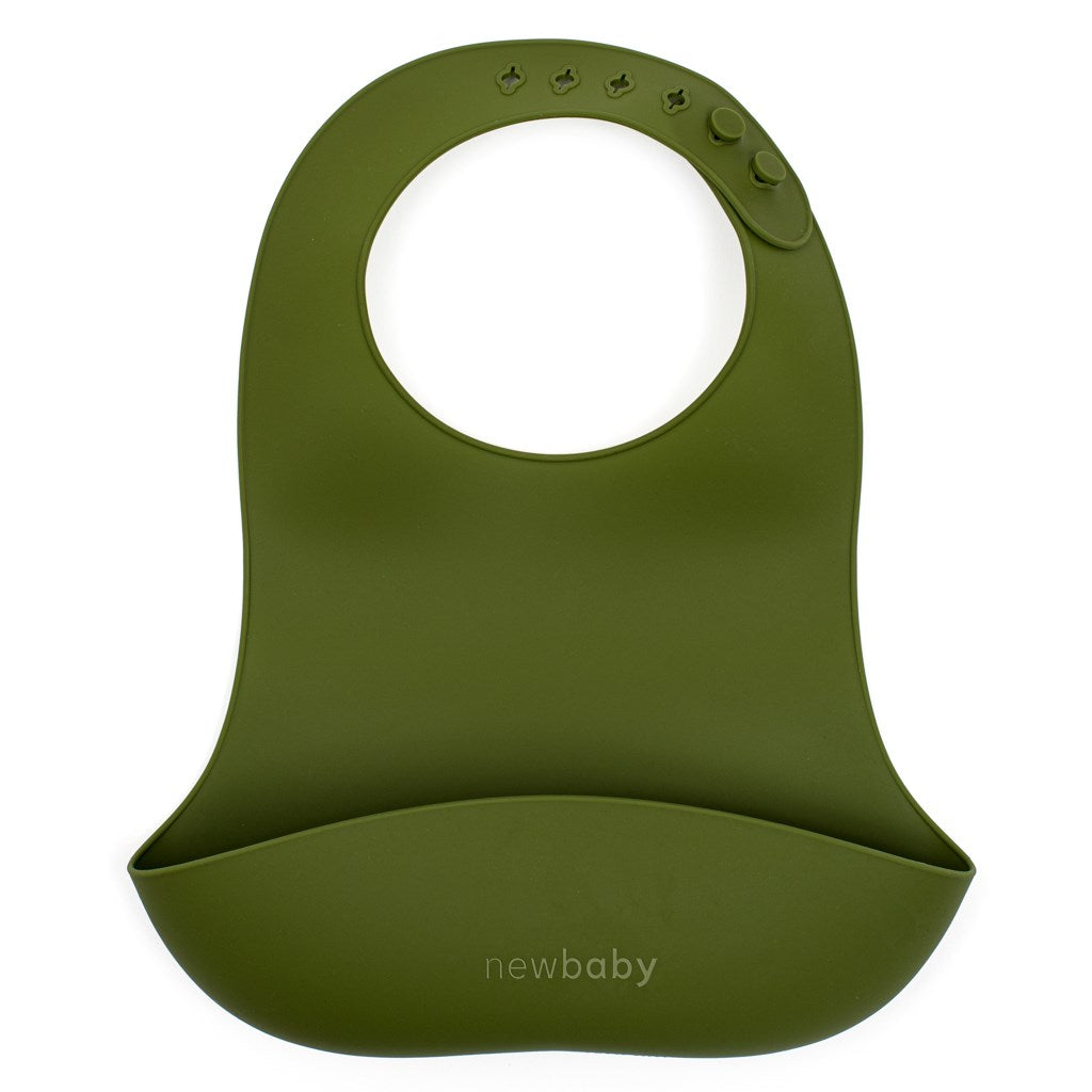 Bavetă din silicon New Baby Olive Green 28cm