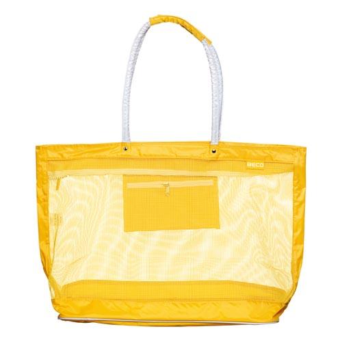 Beco Strandtasche | Nylon | Netz | Mit Reißverschluss | 48x40x23 cm | Gelb