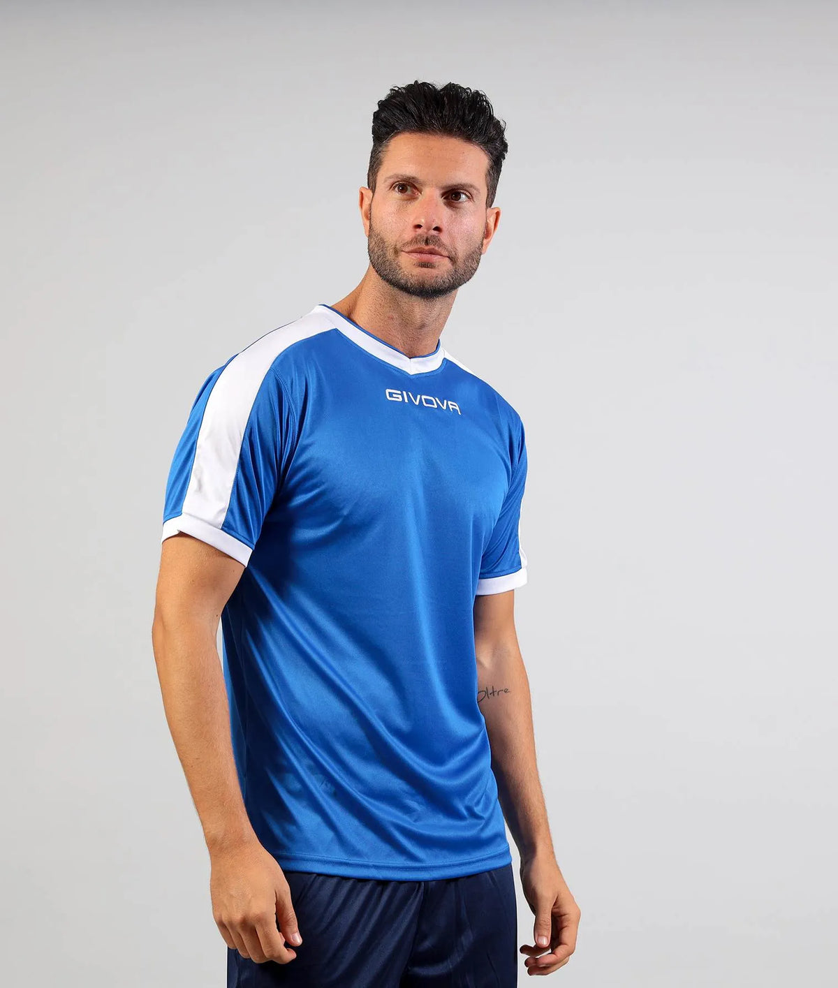 Camiseta Esportiva Givova Revolution Branco Royal Azul