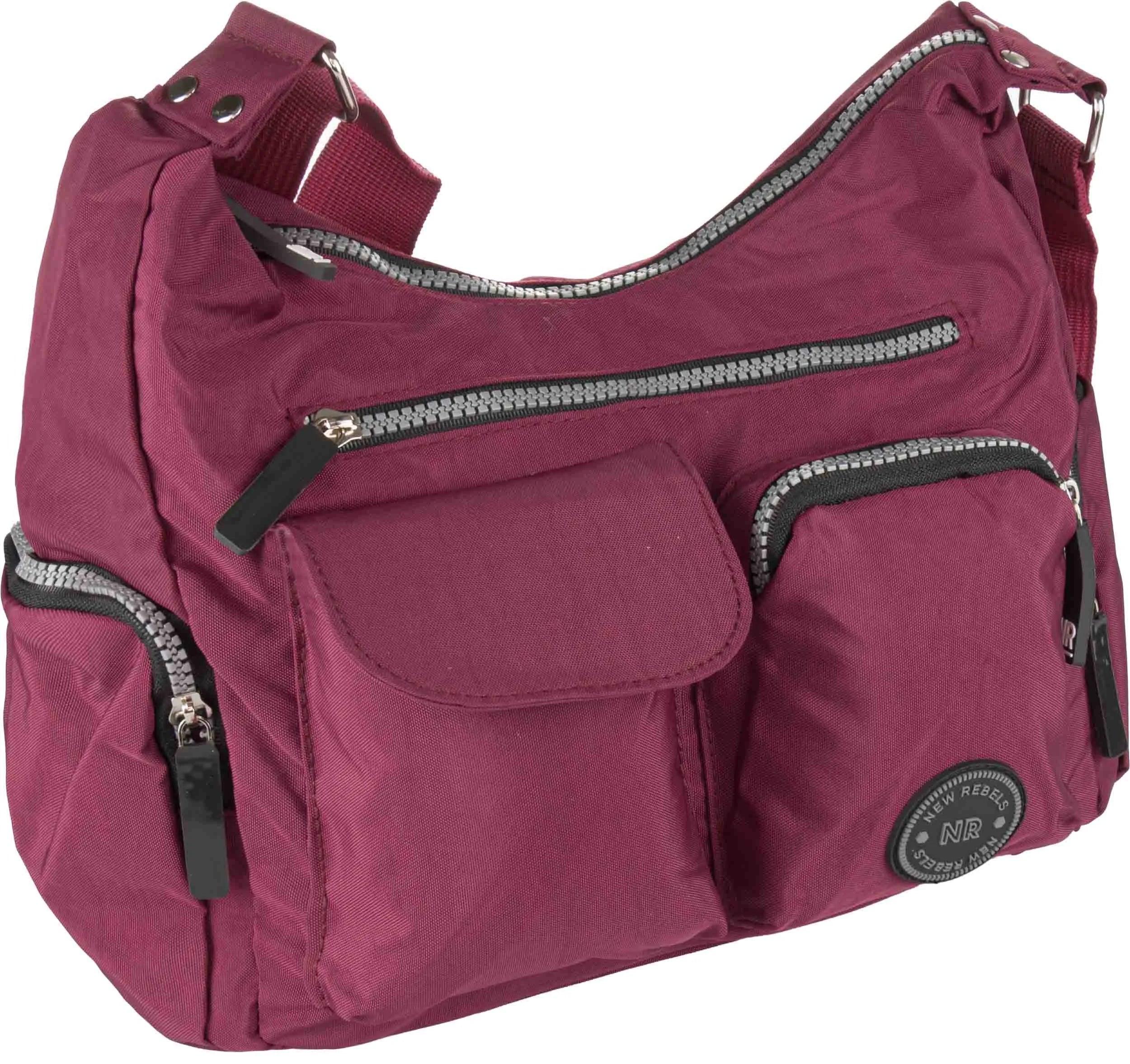 Ny rebells crincle topzin vinröd axelväska