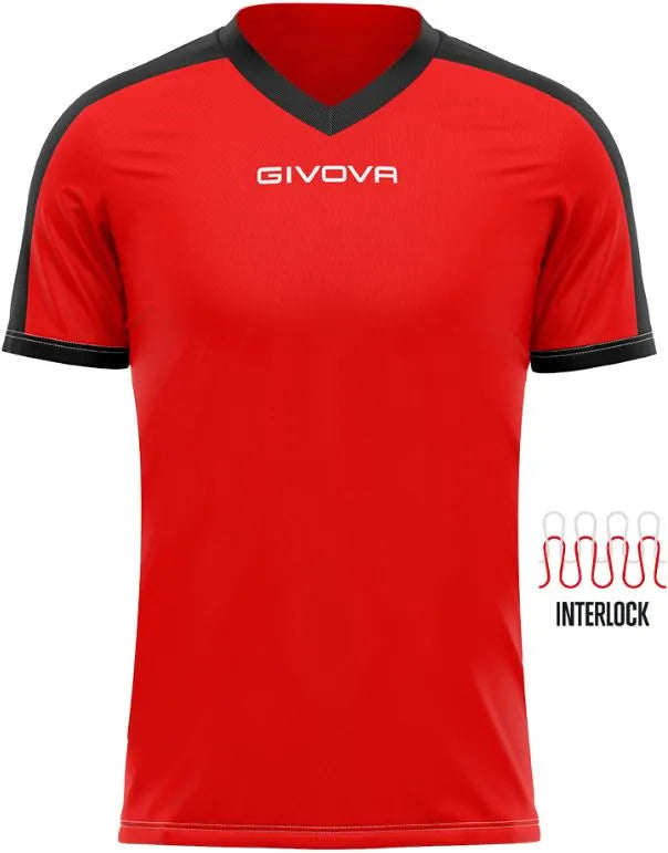 T-shirt sportiva Givova Revolution Rosso-nera Rossa