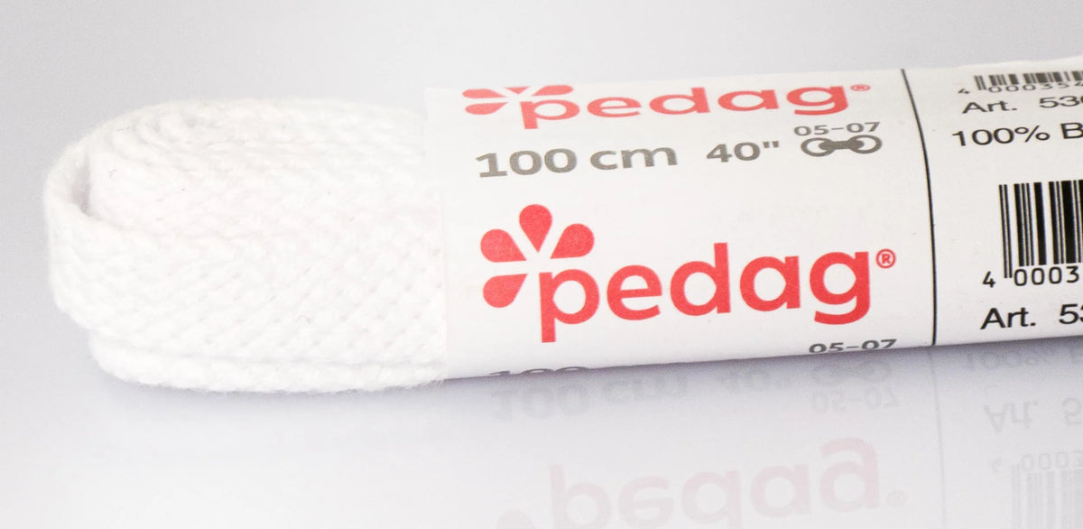 Sznurowadła Pedag Płaskie Szerokie 100 cm Białe